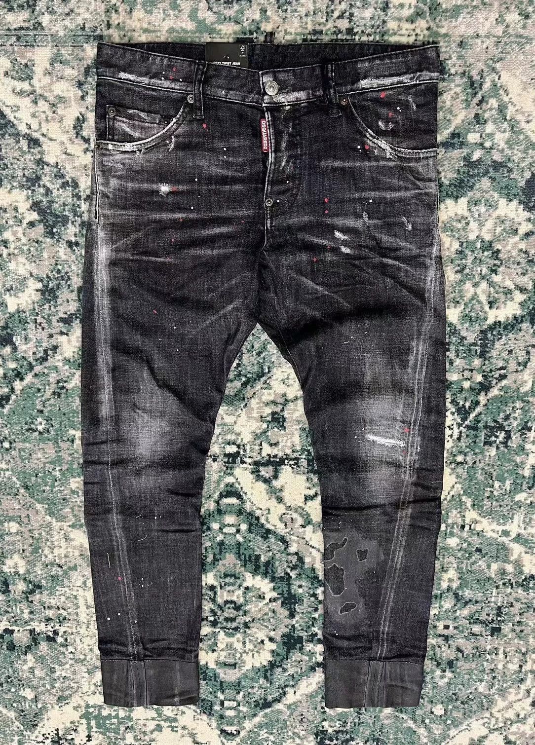 Dsquared2 Black Distressed Denim Jeans with Paint Splatter Size 30 Size US 30 / EU 46 - 1 Thumbnail