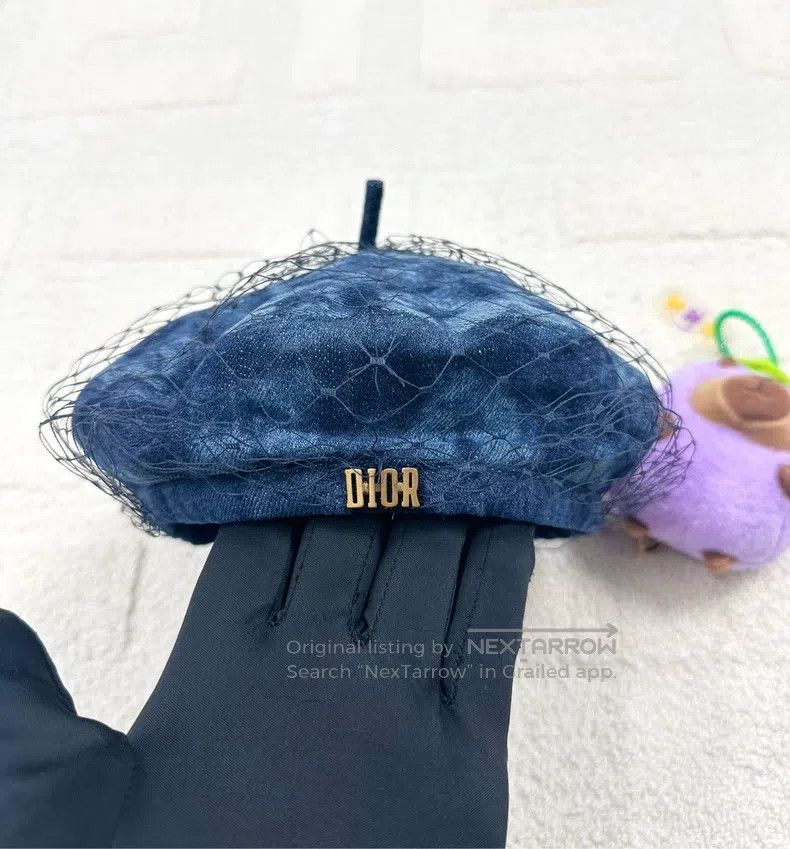 Dior Dior Size57 Blue denim mesh beret Size ONE SIZE - 2 Thumbnail