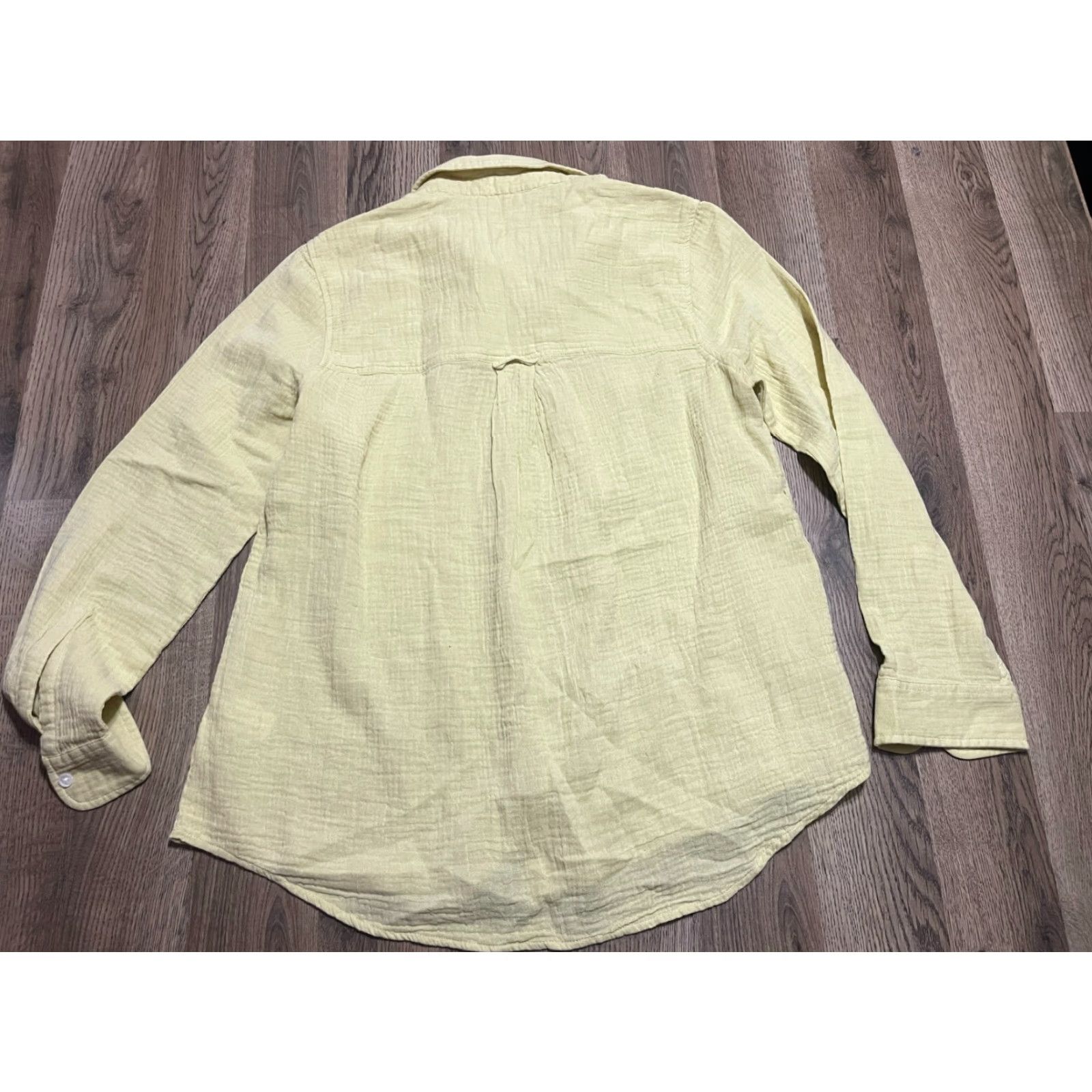 Vintage Beachlunchlounge Shirt Women Large Yellow Button-Up Long Sleeve Size L / US 10 / IT 46 - 2 Thumbnail