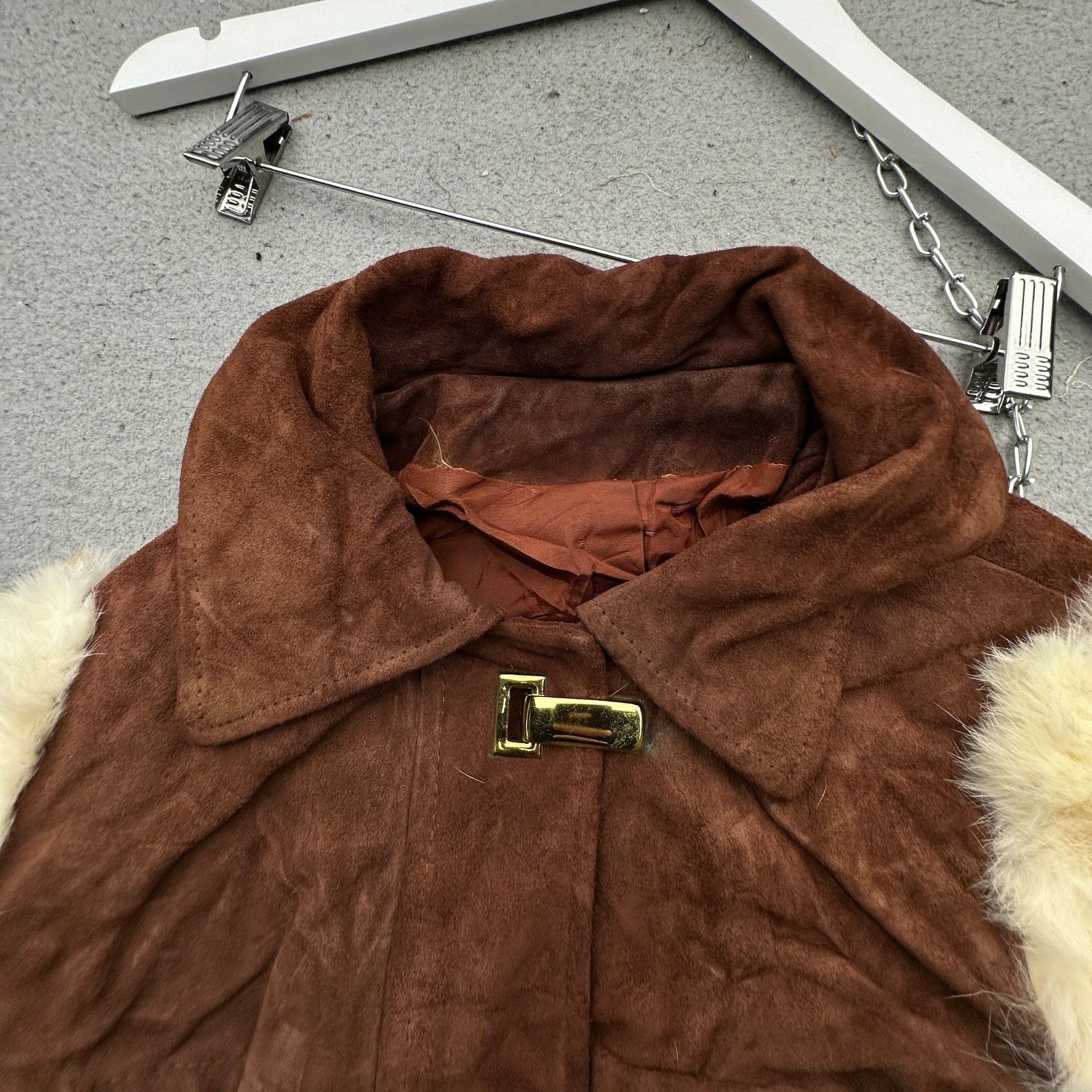 Other Vintage 70s Gutos Suede Leather Real Fur Coat Women S Brown Size S / US 4 / IT 40 - 18 Thumbnail