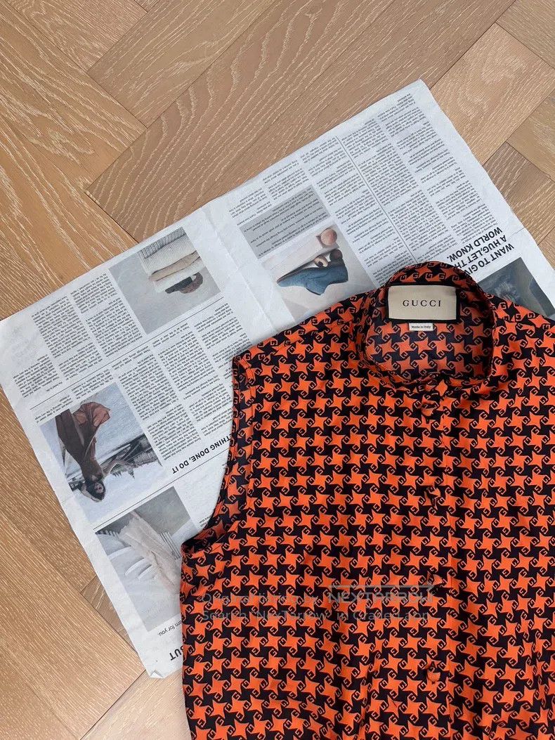 Gucci Gucci Double G mulberry silk thousand bird check sleeveles Size S / US 4 / IT 40 - 6 Thumbnail