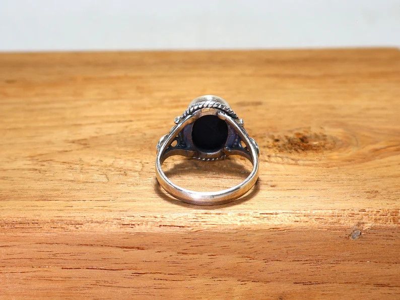 Handmade Black Onyx 925 Sterling Silver Ring - Handmade Jewelry Size ONE SIZE - 7 Thumbnail