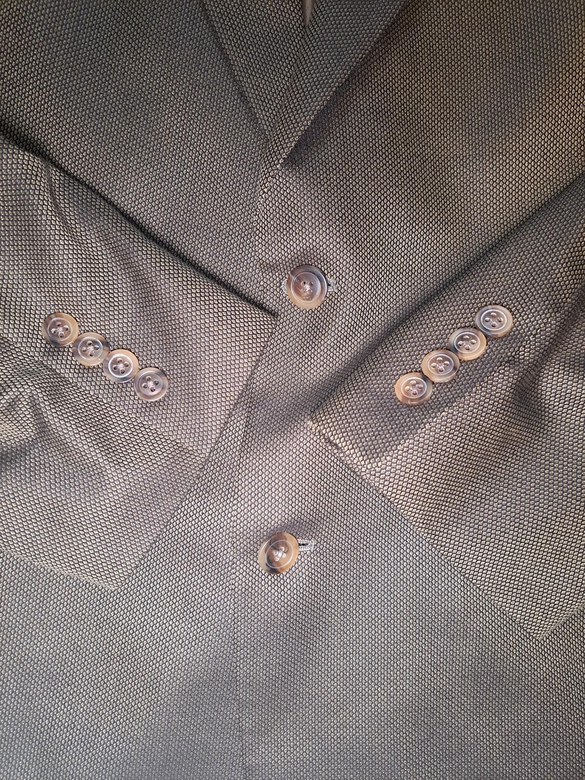 Hart Schaffner Marx Hart Schaffner Marx Sport Coat Mens 46L Gold Birdseye Wool Size 46L - 6 Thumbnail