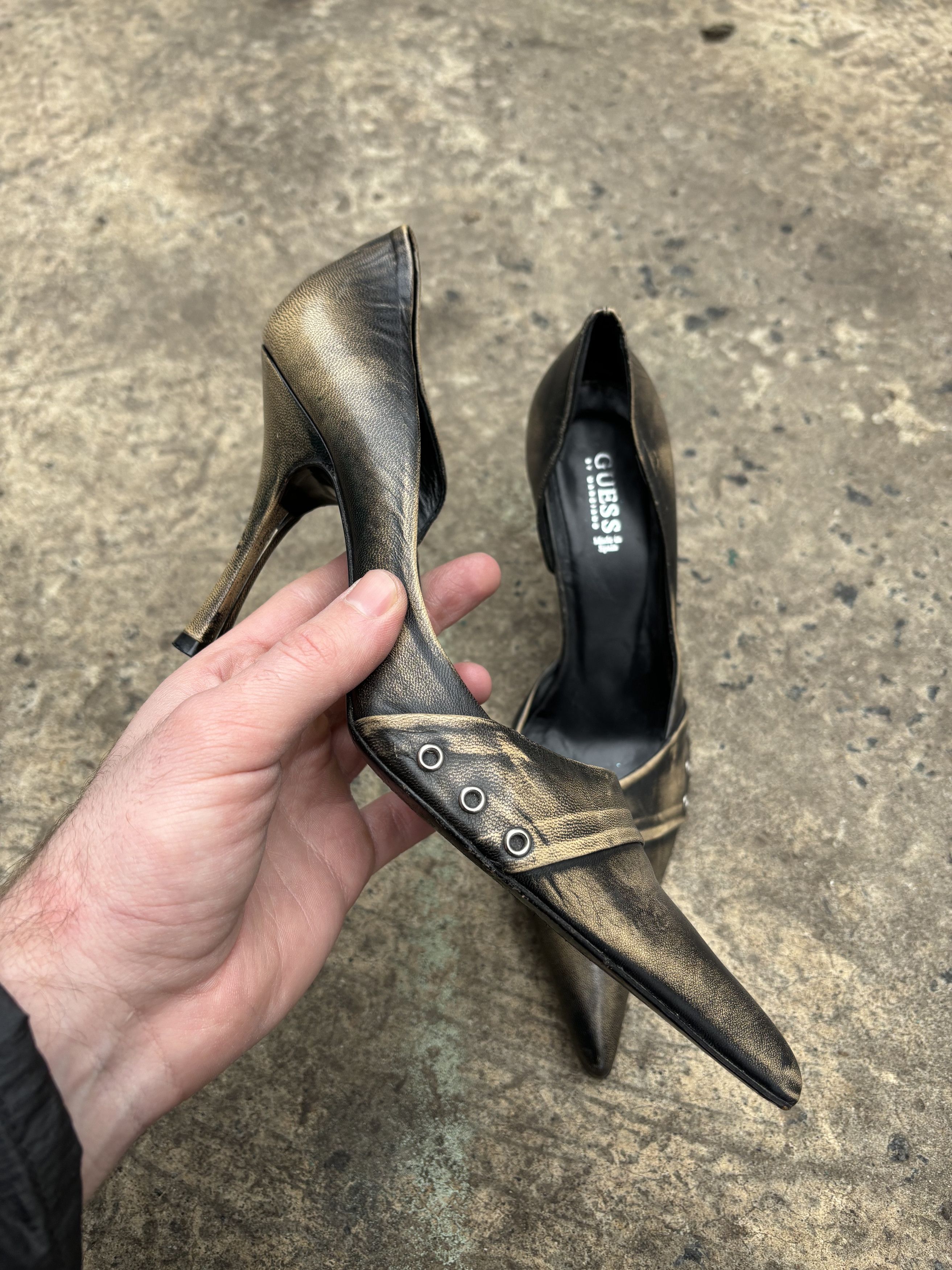 Guess Vintage 90s Guess by Marciano Leather Washed Heels Size US 7 / IT 37 - 6 Thumbnail
