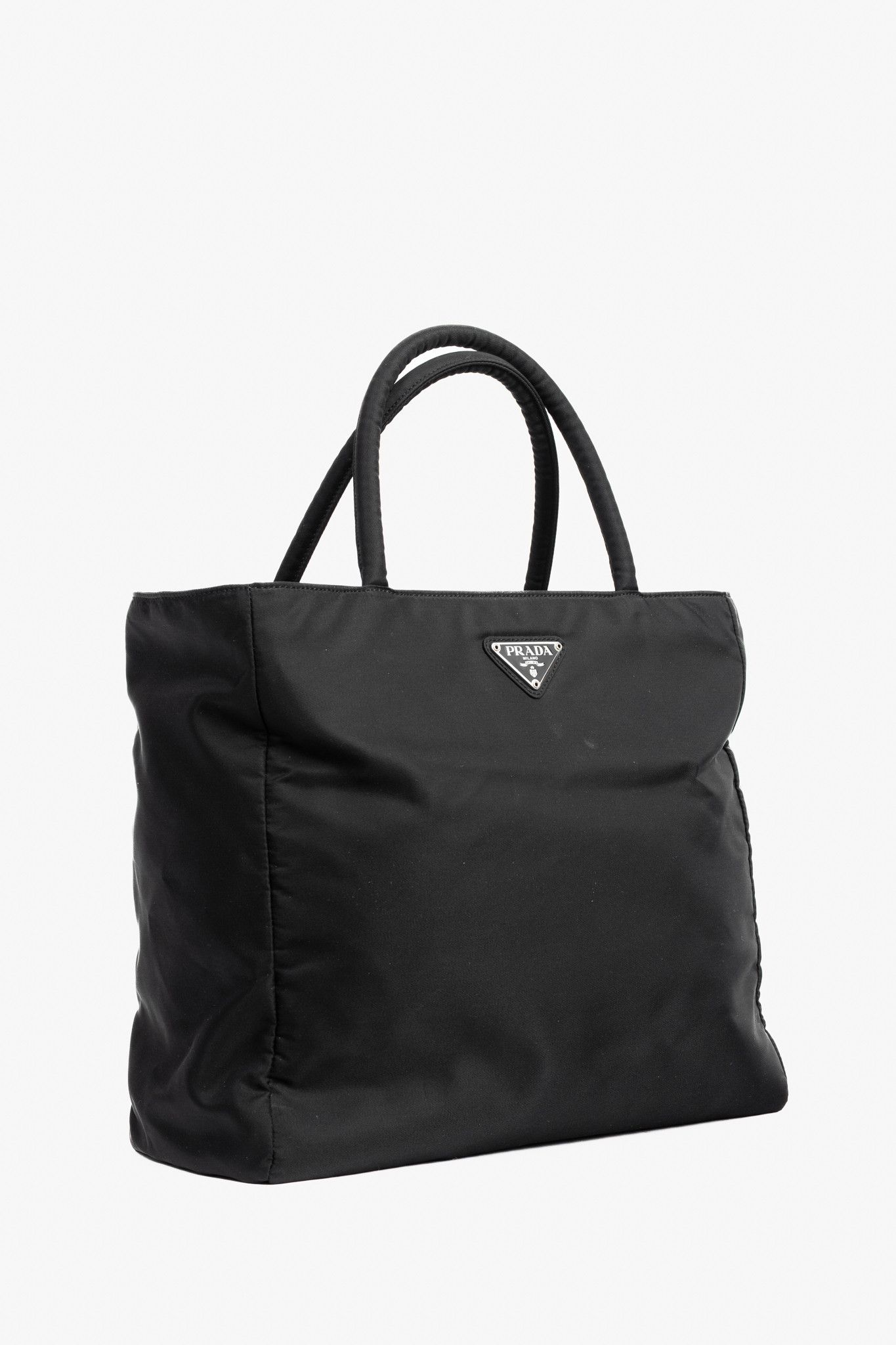 Prada Prada Black Tessuto Nylon Logo-Plaque Tote Size ONE SIZE - 2 Thumbnail