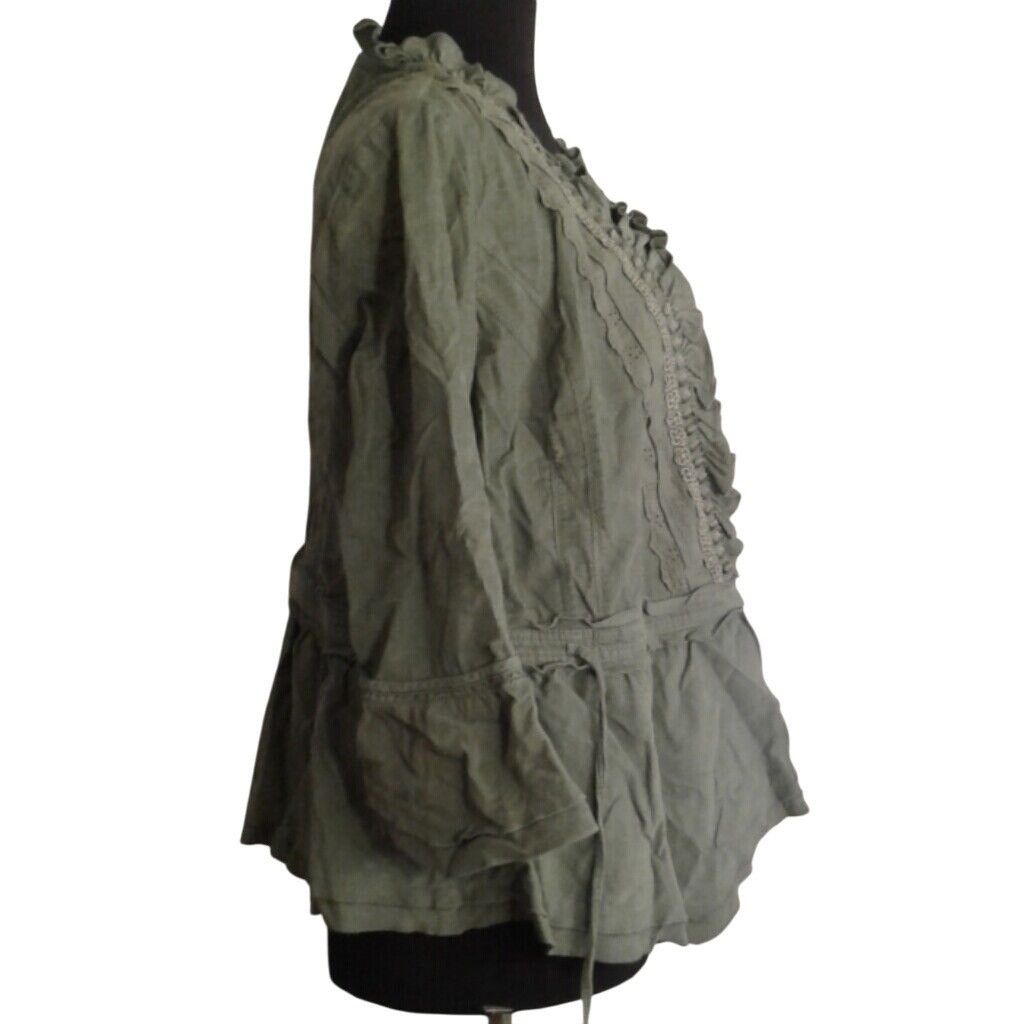 J. Jill J Jill XS Corduroy Jacket Green Ribbons Lace Romantic Flirty Size XS / US 0-2 / IT 36-38 - 7 Thumbnail
