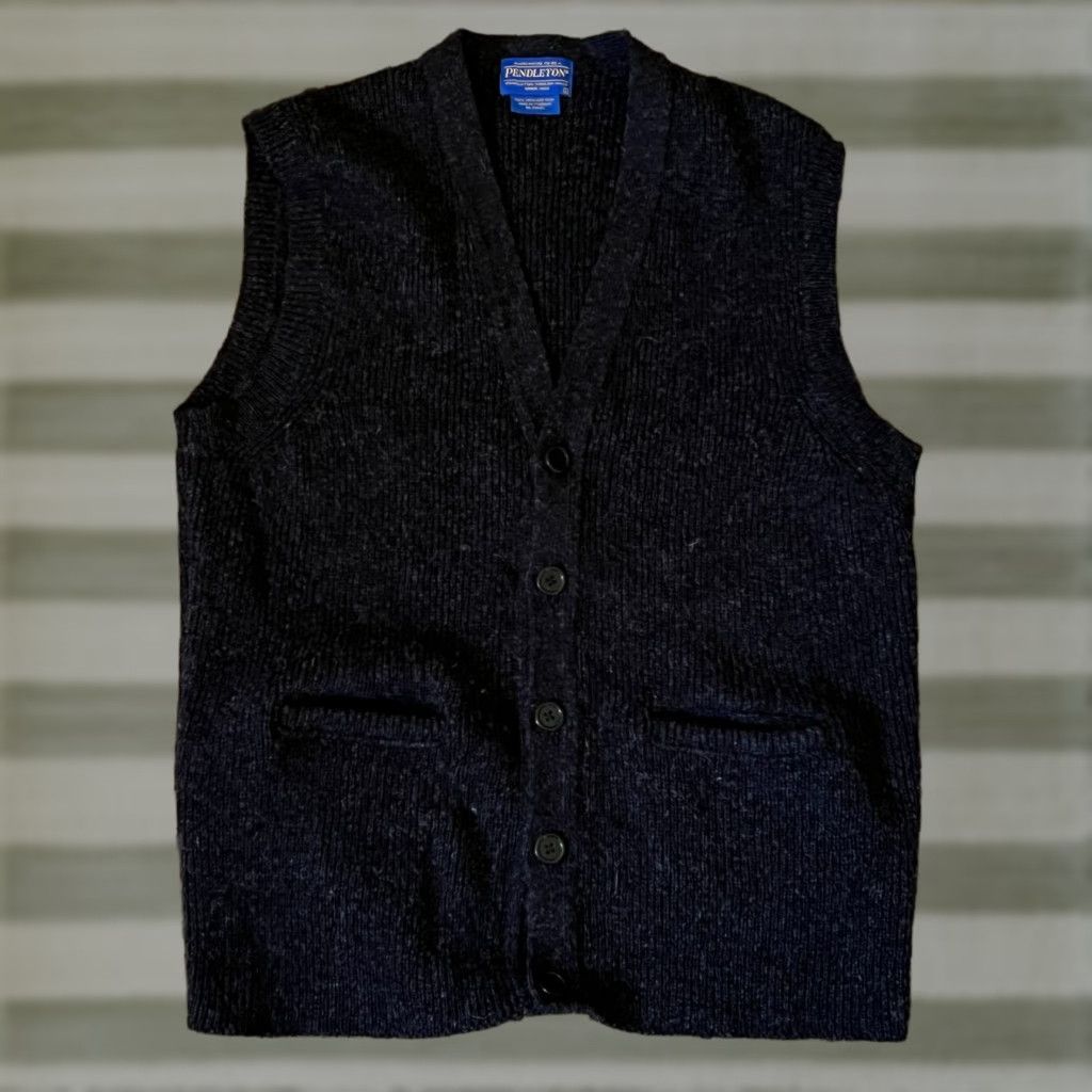 Pendleton Wool Vest Men Large L Casual Fall Winter Spring Stand-Up