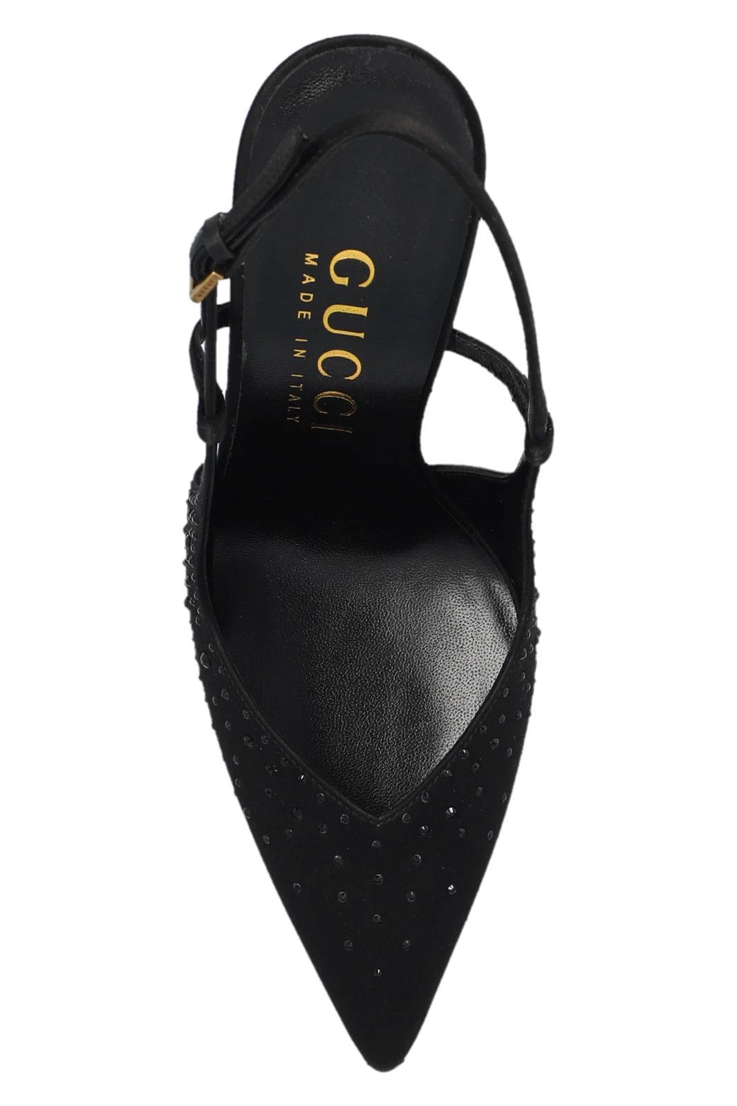 Gucci GUCCI Black Crystal Embellished 130mm Slingbacks Size US 8.5 / IT 38.5 - 3 Thumbnail