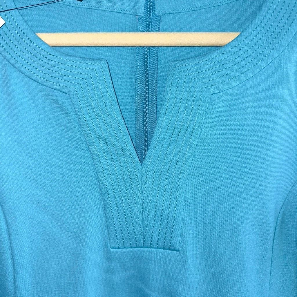 Other NWT Talbots Teal Blue L/S V-Neck Sun Dress Sz 8 Size M / US 6-8 / IT 42-44 - 4 Thumbnail