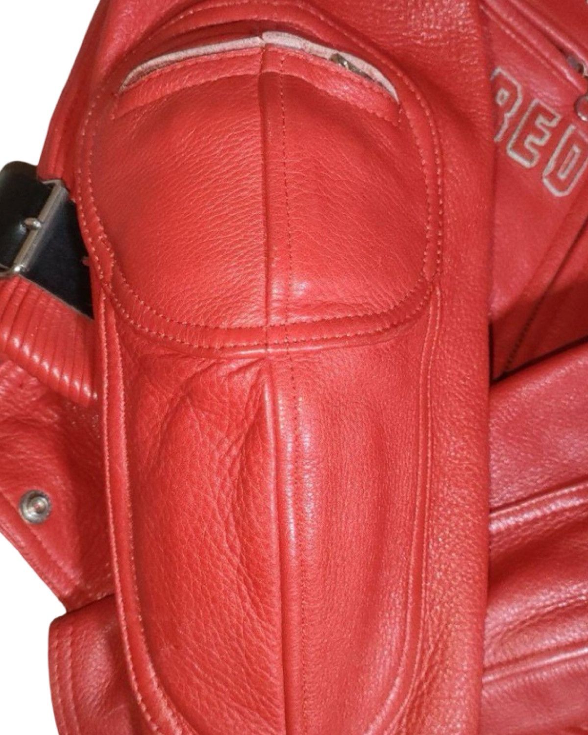 Kadoya Black Star God Speed Genuine Red Leather Crop Biker Jacket Size US M / EU 48-50 / 2 - 7 Thumbnail