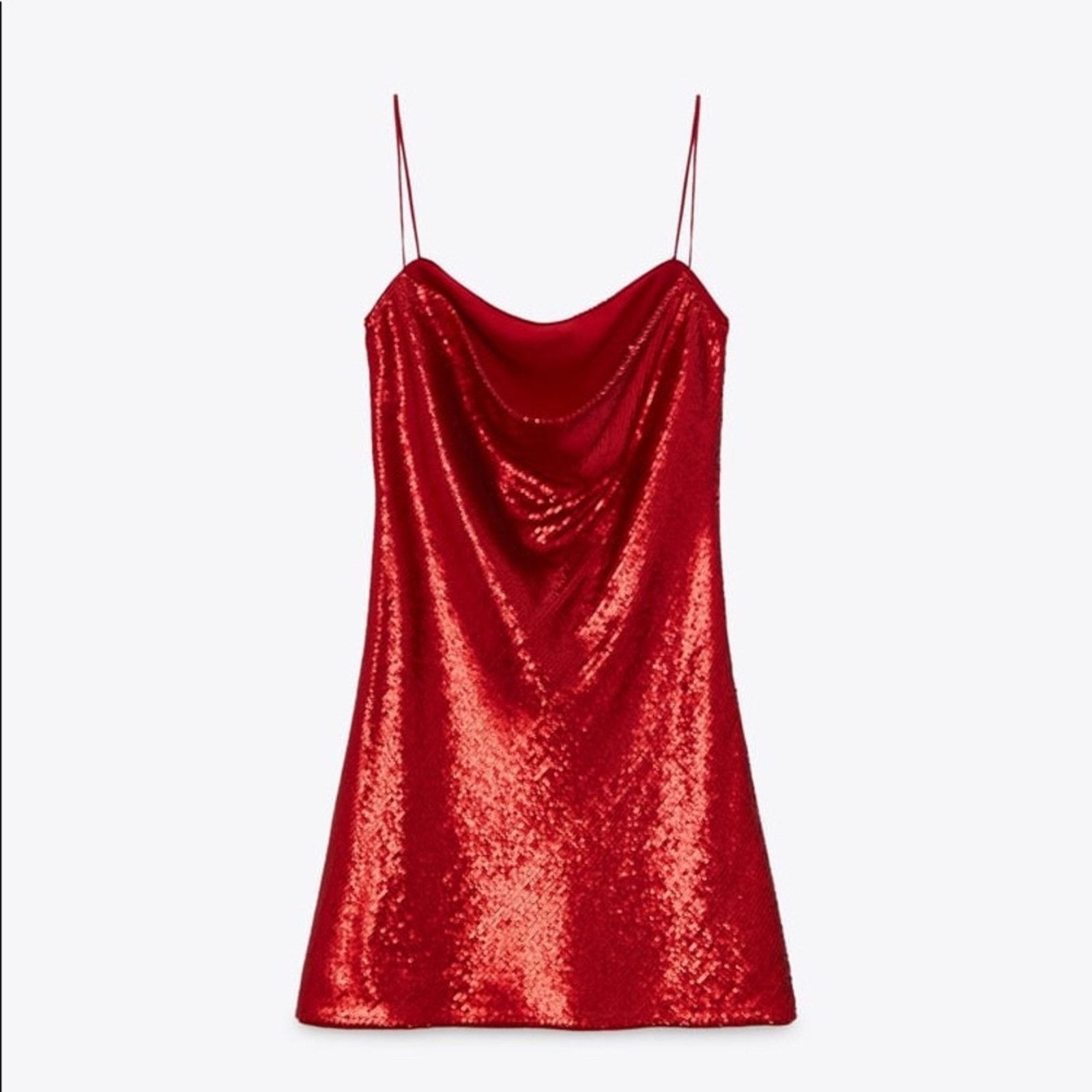Zara ZARA BLOGGER FAVORITE SEQUIN DRESS RED Size S / US 4 / IT 40 - 13 Thumbnail