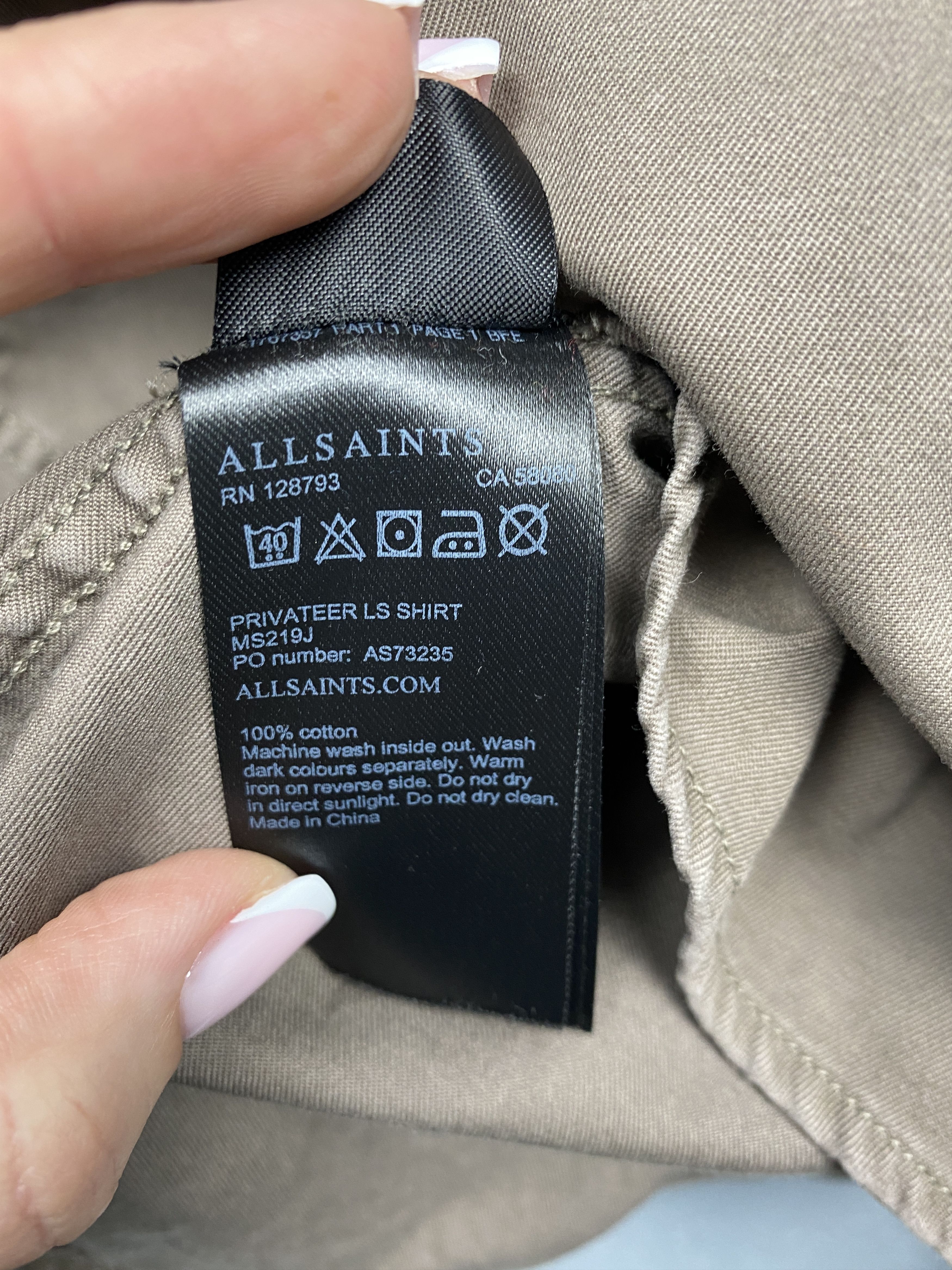 Allsaints Allsaints Vintage Mens Colarless Privateer LS Shirt Size US M / EU 48-50 / 2 - 4 Thumbnail