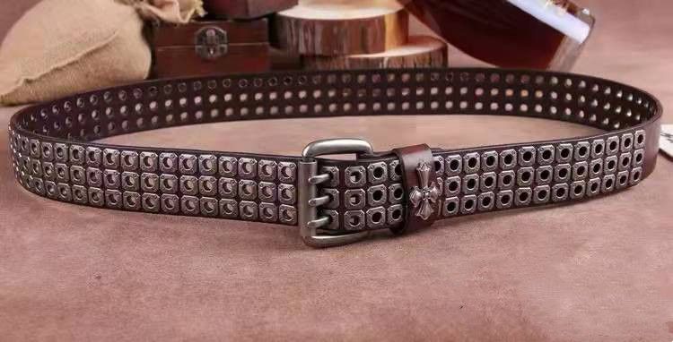Leather Studded Heavy Metal Leather Belt Size ONE SIZE - 3 Thumbnail