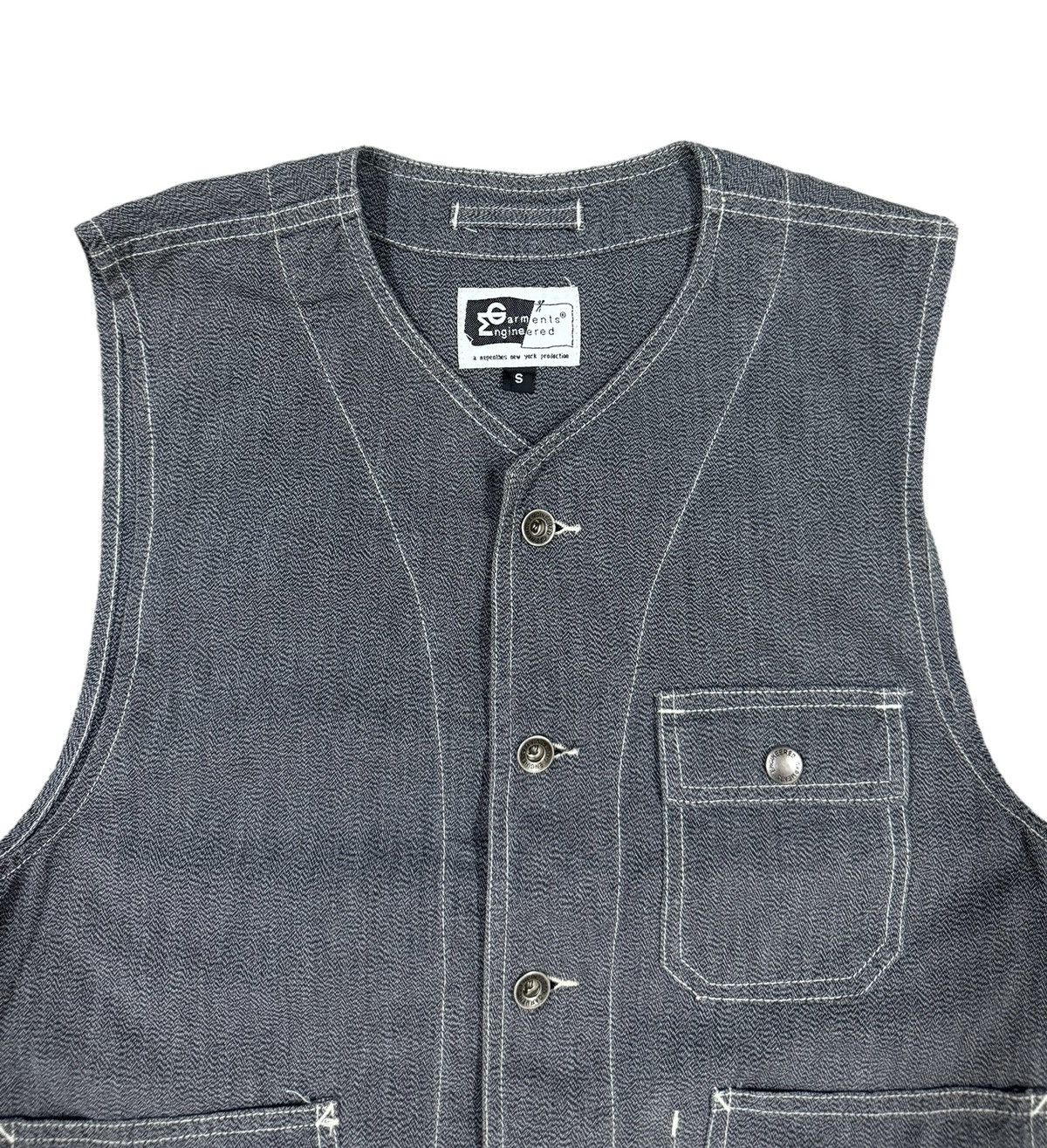 Engineered Garments Vtg🔥Engineered Garments Hbt Chambray Buckle Vest Button Vest Size 36S - 3 Thumbnail