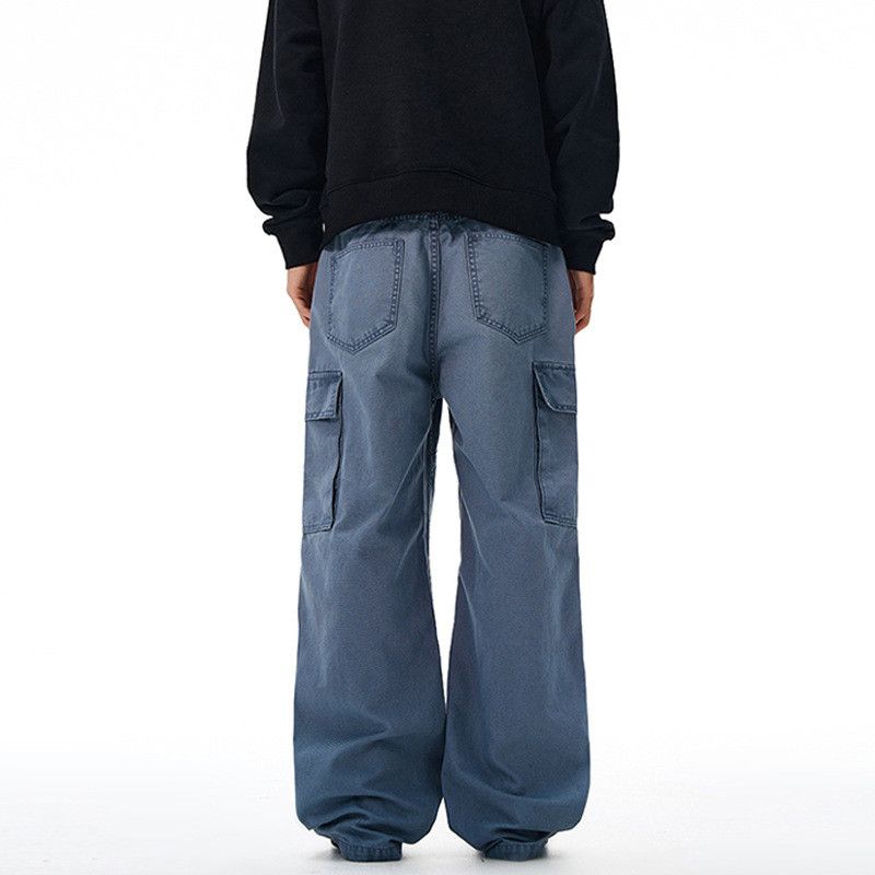 Vintage Men's retro loose punk distressed washed work trousers Size US 32 / EU 48 - 2 Thumbnail