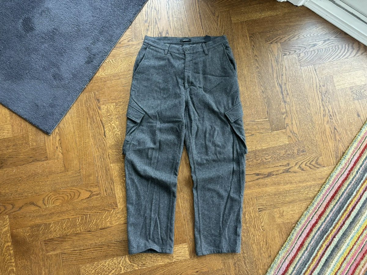 DKNY × Donna Karan × Vintage 1990s DKNY Vintage Cargo Pants Heavyweight Wool 2000s 90s Size US 31 - 18 Thumbnail