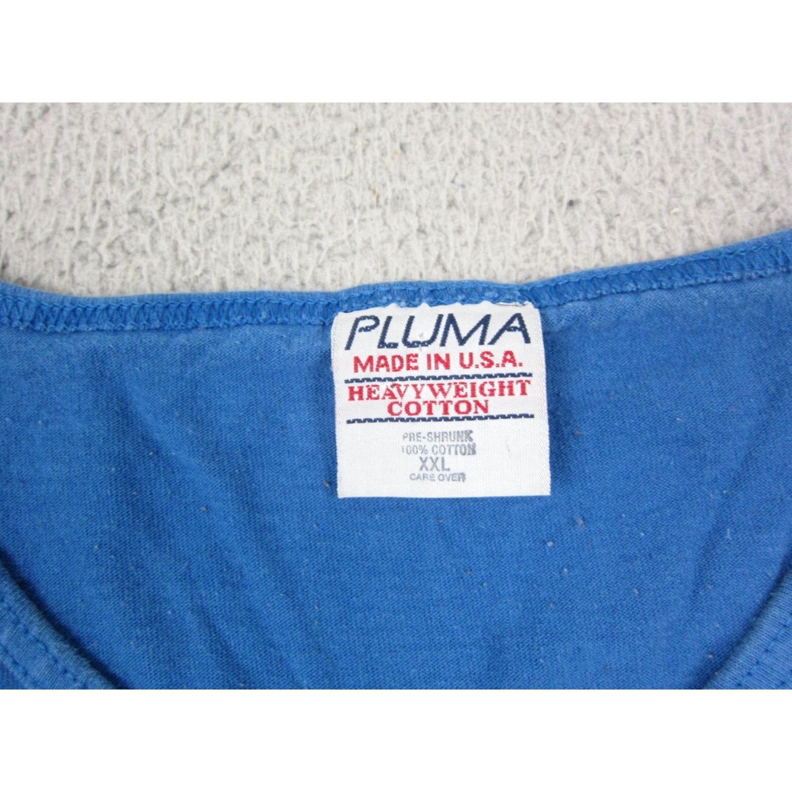 Vintage Pluma Tank Shirt Mens 2XL Blue Cotton Vintage USA 70s 90s Outdoor Sports Sleeveless Tank Vest Size US XXL / EU 58 / 5 - 3 Thumbnail