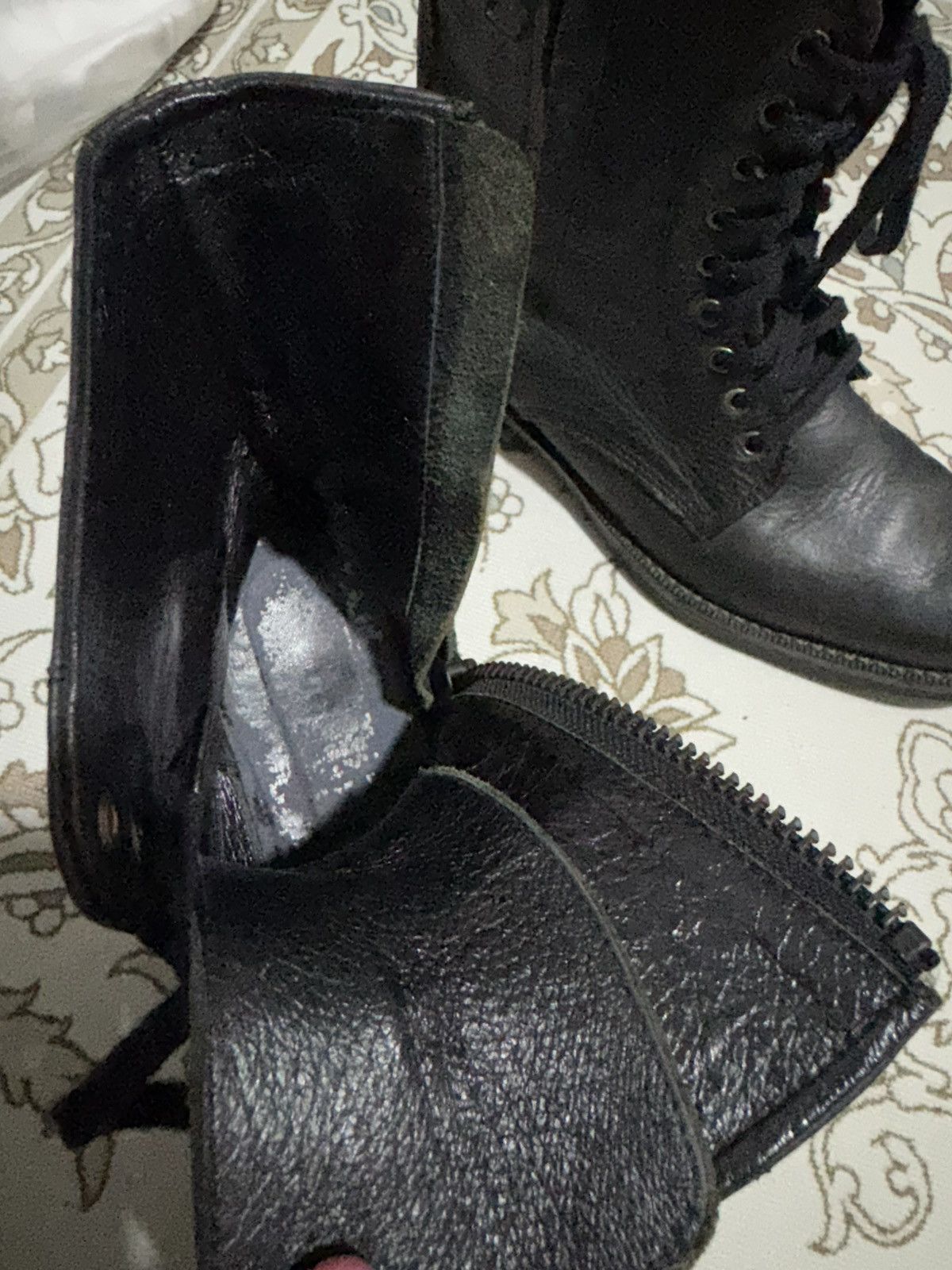 Issey Miyake × Zucca OG Issey Miyake Zucca Leather Zipper Combat Boots Size US 11.5 / EU 44-45 - 9 Thumbnail