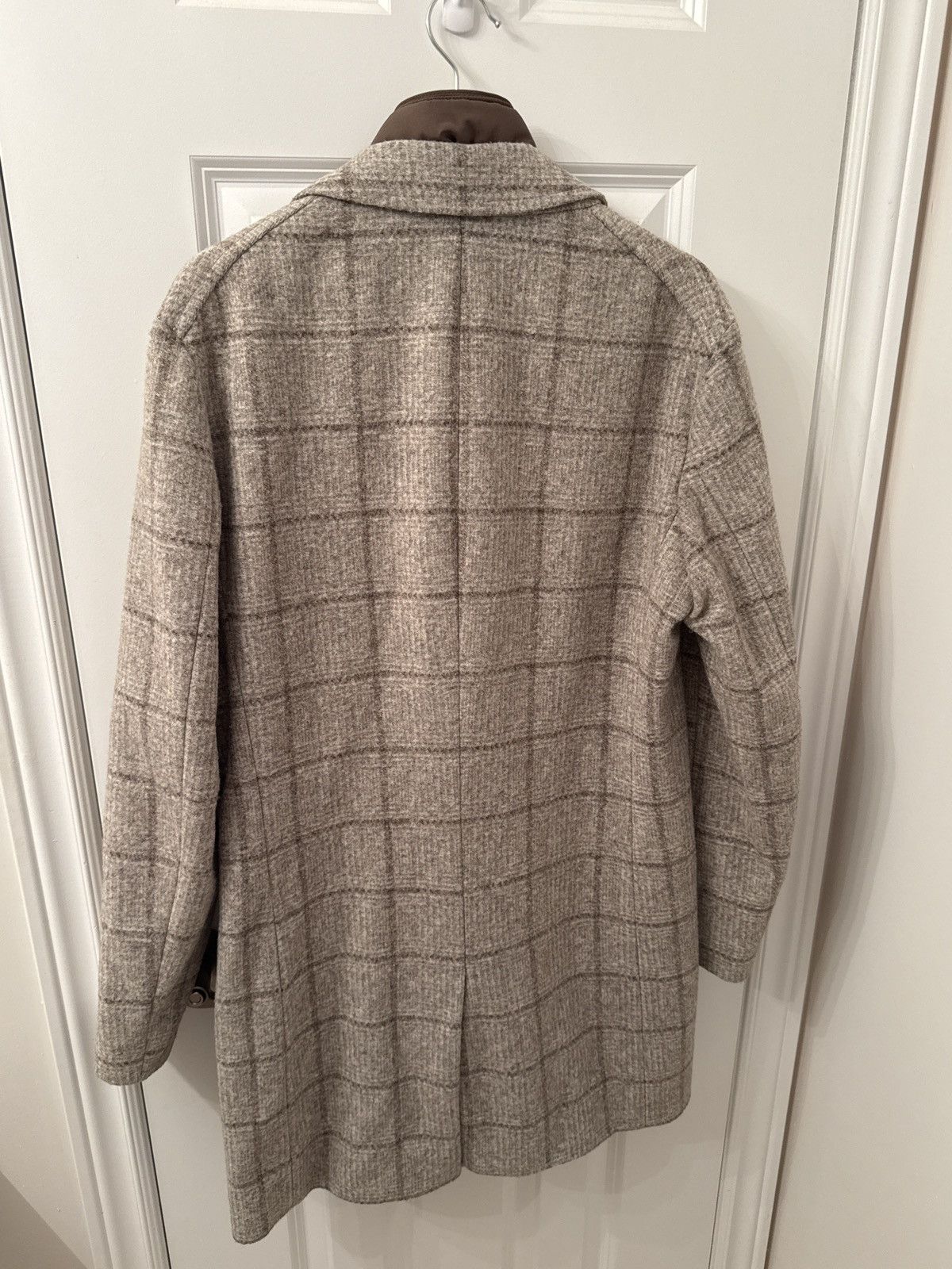 Hugo Boss Hugo Boss Gray Wool Check Overcoat w/ Detachable Bib Size US S / EU 44-46 / 1 - 2 Thumbnail