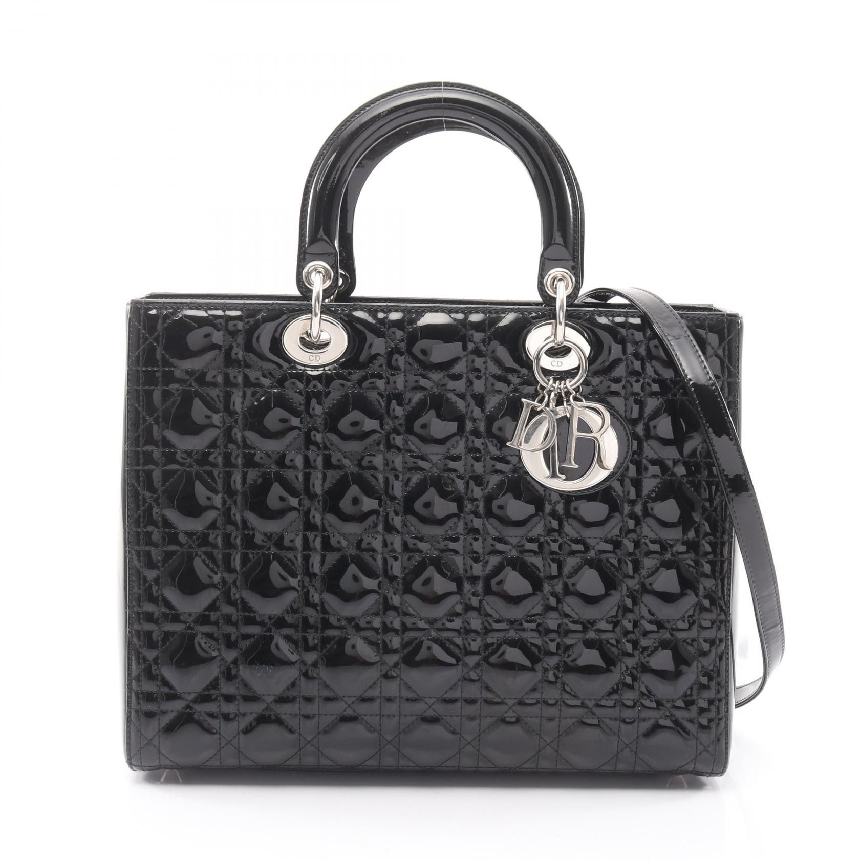 Dior Dior Dior Lady Dior Patent Leather Handbag Leather Handbag M0566OWCB-M900 DUTY FREE for USA Size ONE SIZE - 1 Thumbnail