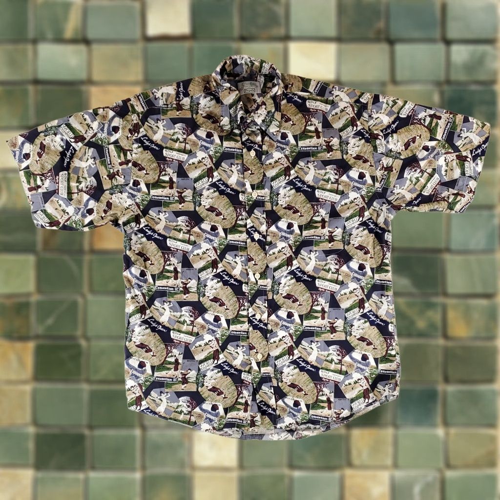 Vintage Gitman Bros VTG Golf Print Shirt Sleeve Button Up Made USA Mens M Blue Shirt Mens M Size US M / EU 48-50 / 2 - 1 Thumbnail
