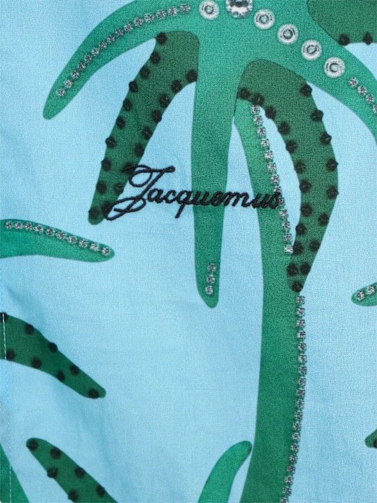 Jacquemus o1lsvrm0425 Chemise Jean Printed SS Shirt in Print Palmtrees Size US L / EU 52-54 / 3 - 5 Thumbnail