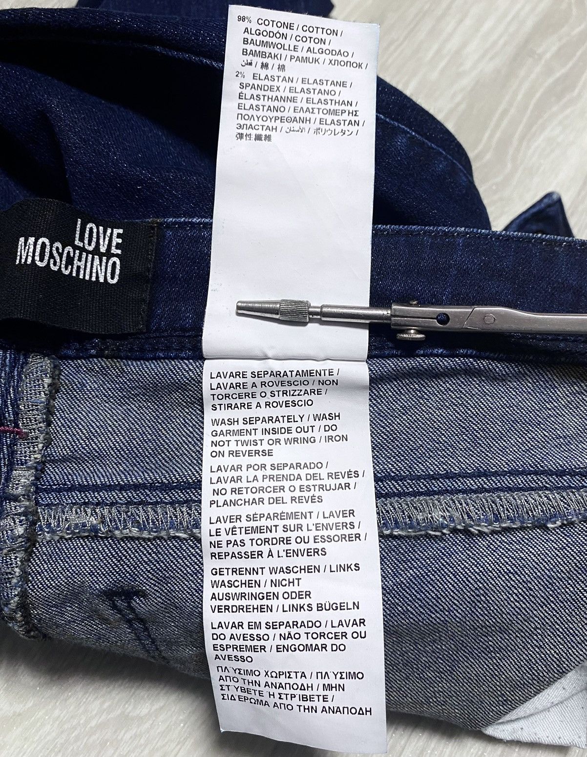 Love Moschino Love Moschino Navy Jeans Denim Embroidered Logo Streetwear Size 25" / US 0 / IT 36 - 19 Thumbnail