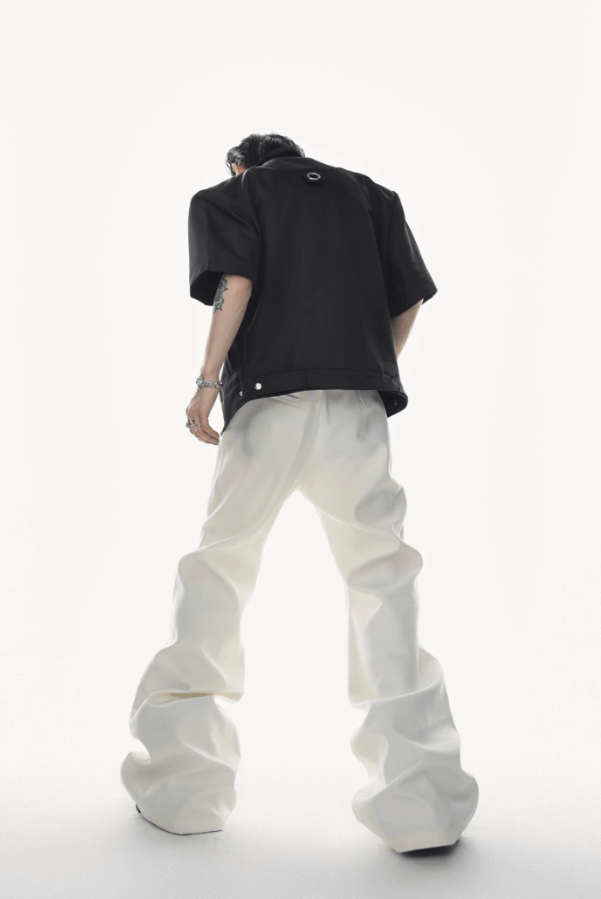 Other Y2K White HandSewn Deconstructed Baggy Wide Leg Casual Pants Size US 34 / EU 50 - 3 Thumbnail