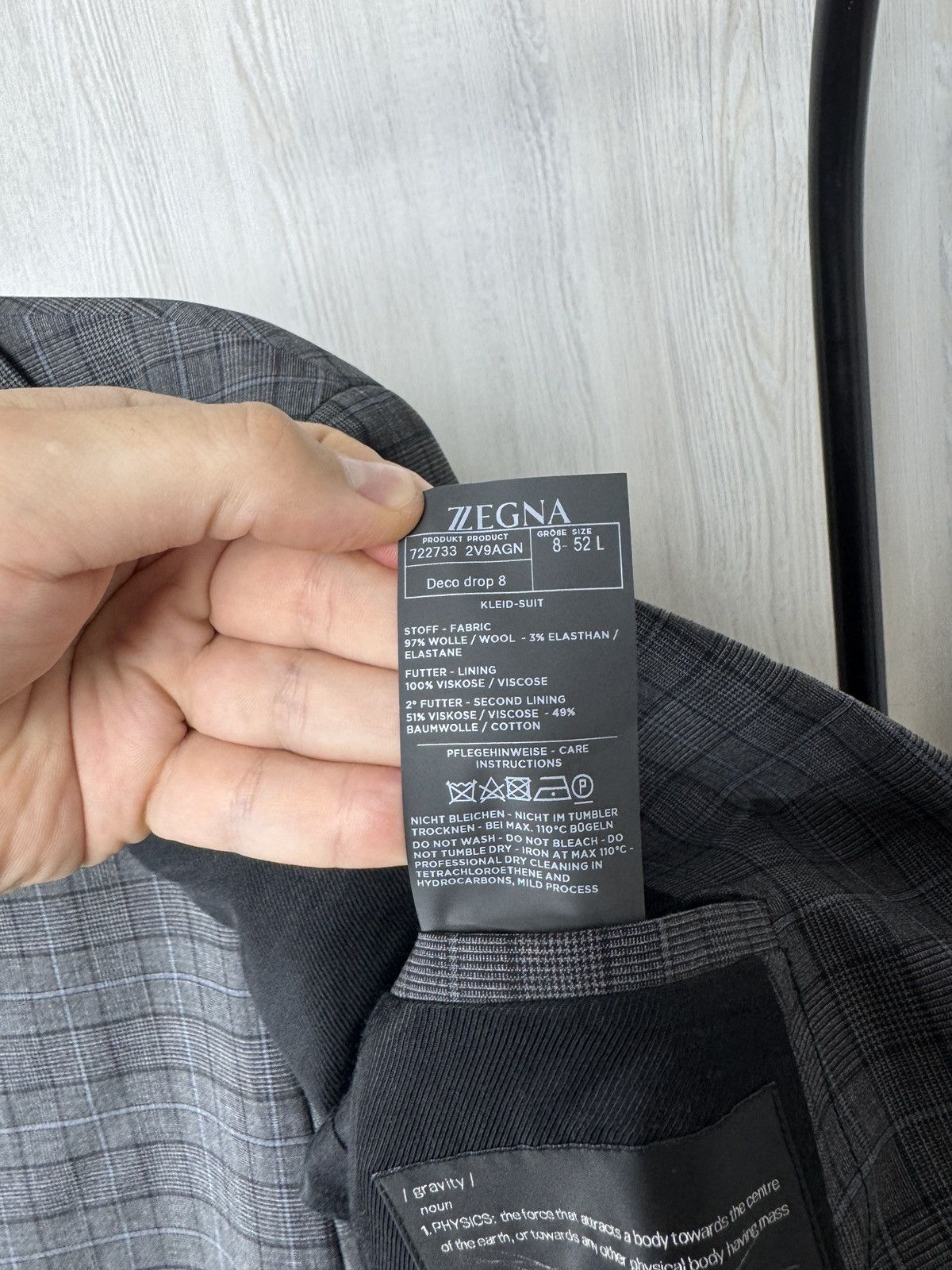 Z Zegna Z Zegna Ermenegildo Zegna wool checkered grey unlined suit Size 42L - 11 Thumbnail