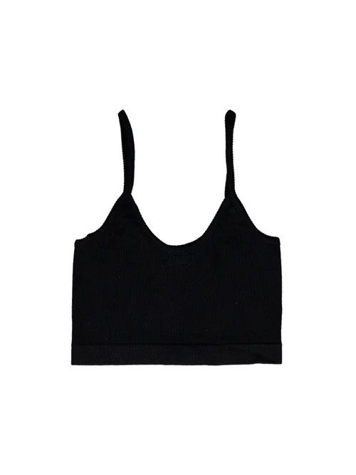 o1mt1gz0624 Cropped Strapped Top in Black
