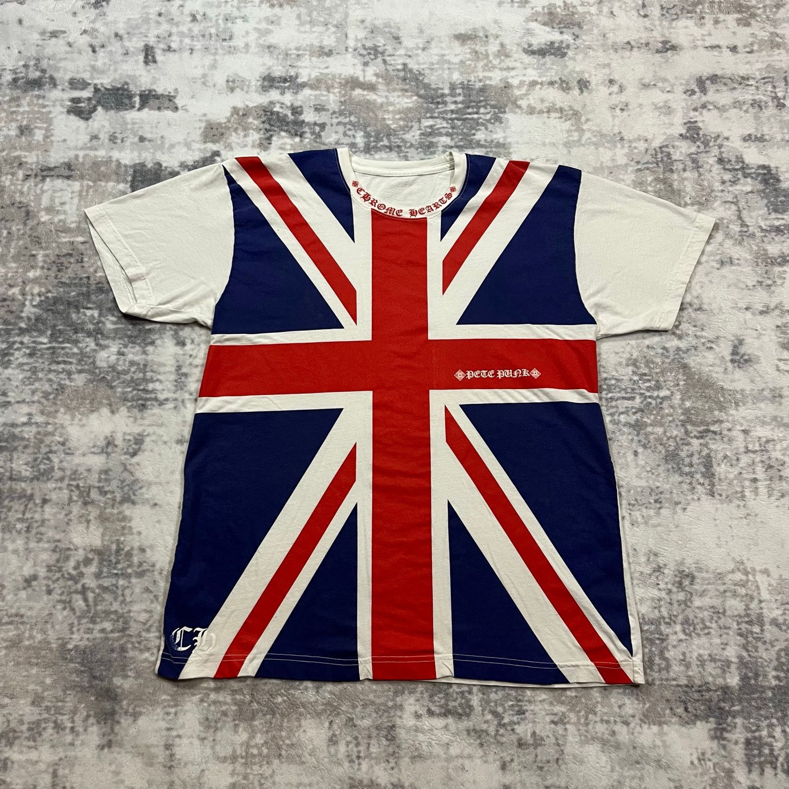 希少/入手困難◆CHROME HEARTS◆UNION JACK TEE WHITE/RED/BLUE Chrome Hearts CHROME HEARTS LIMITED EDITION UNION JACK UK