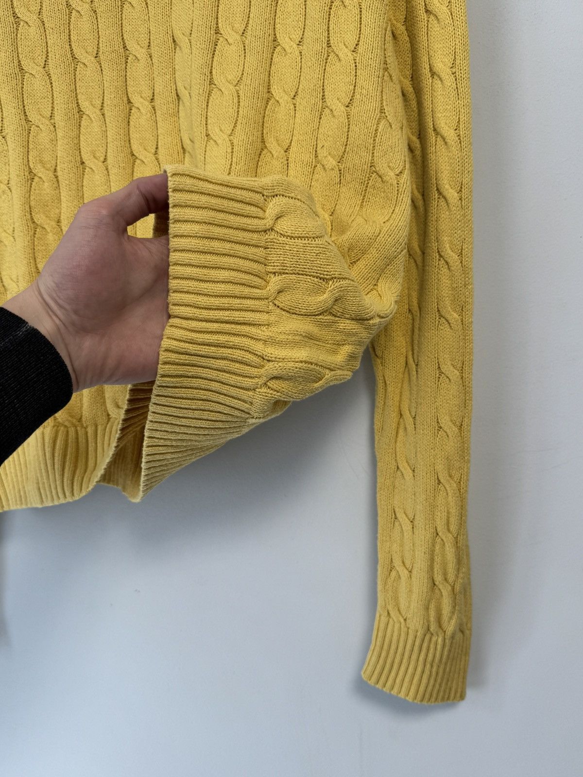 Polo Ralph Lauren Polo Ralph Lauren Men's Lambswool Sweater Yellow Cable Knit Size US XL / EU 56 / 4 - 10 Thumbnail