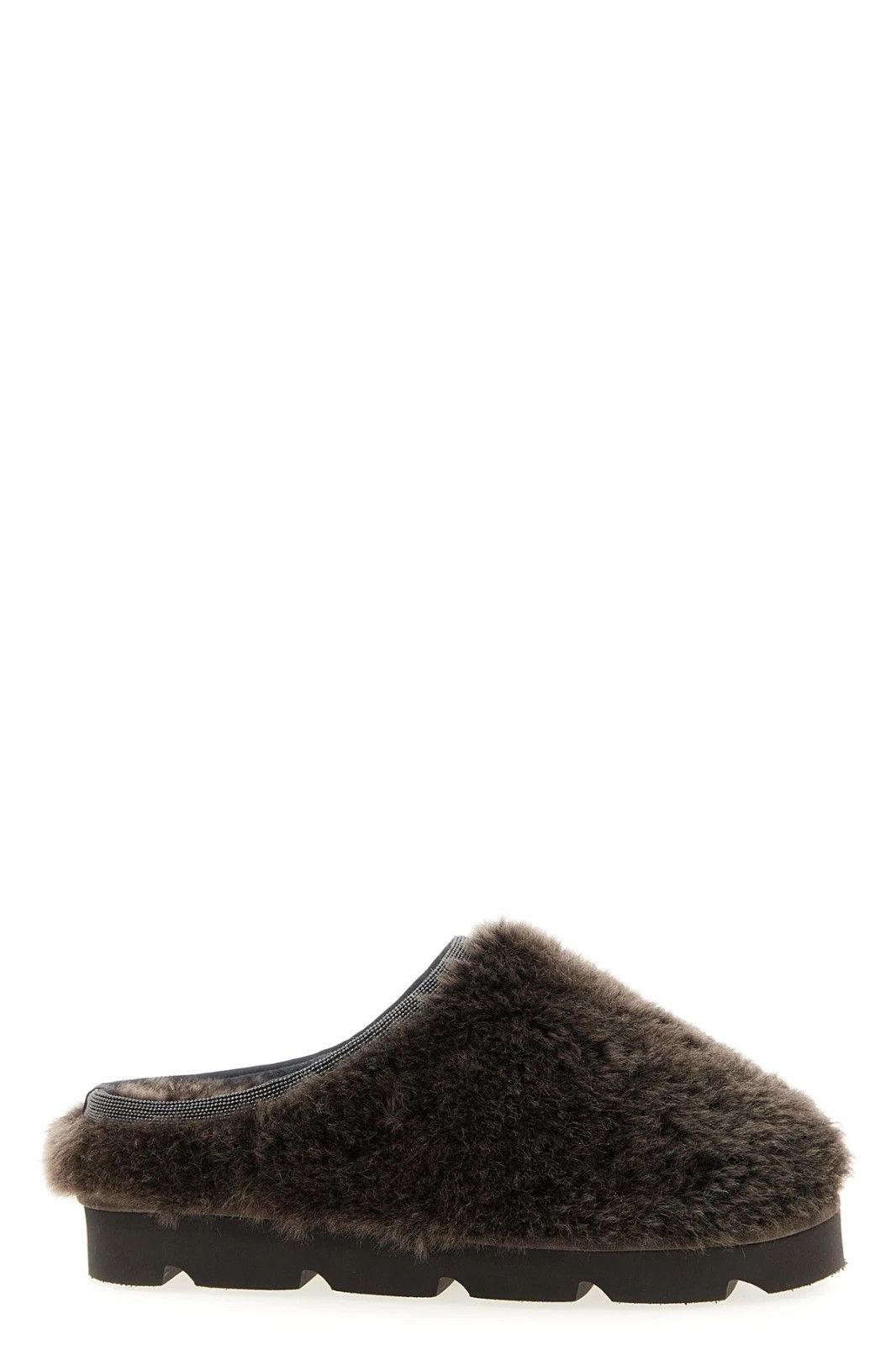 Brunello Cucinelli B. Cucinelli Monile Sherling Brown Leather Sabots Auth Size US 7 / IT 37 - 1 Thumbnail