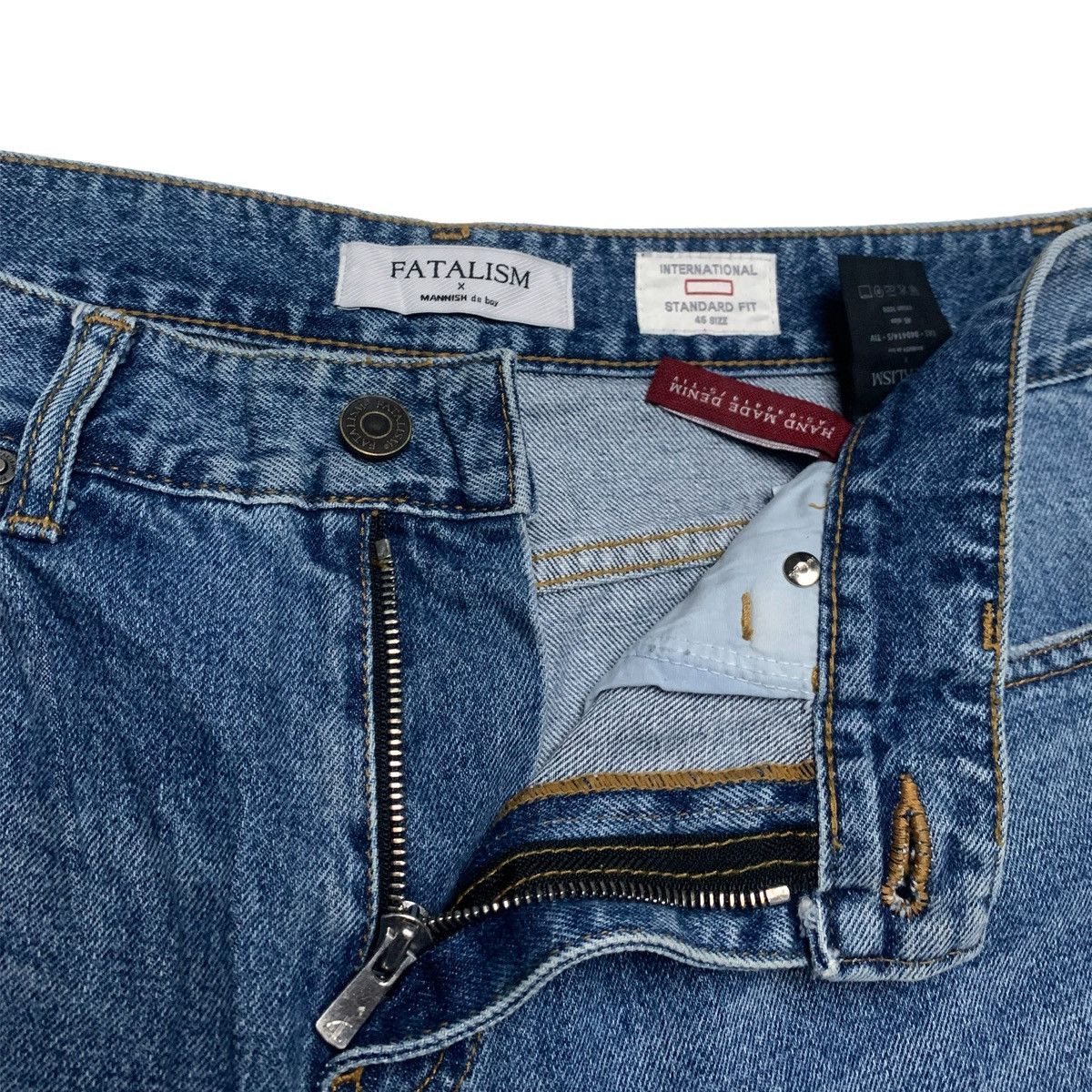 Other Fatalism Denim Jeans Standard Fit Blue Made in Korea Size 46 Size US 33 - 3 Thumbnail