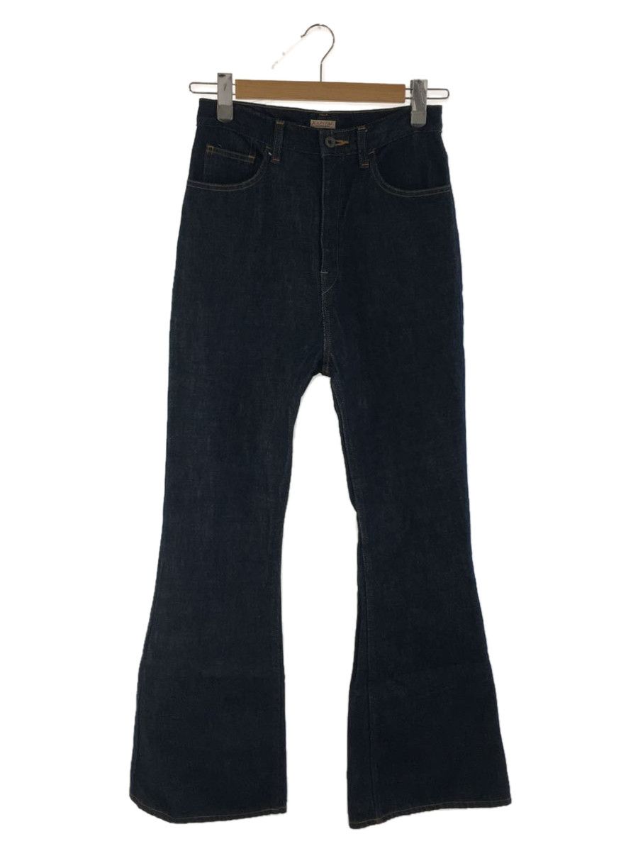 Denim Flare pants Cotton Zip Ply Bell Bottom Plain Indigo