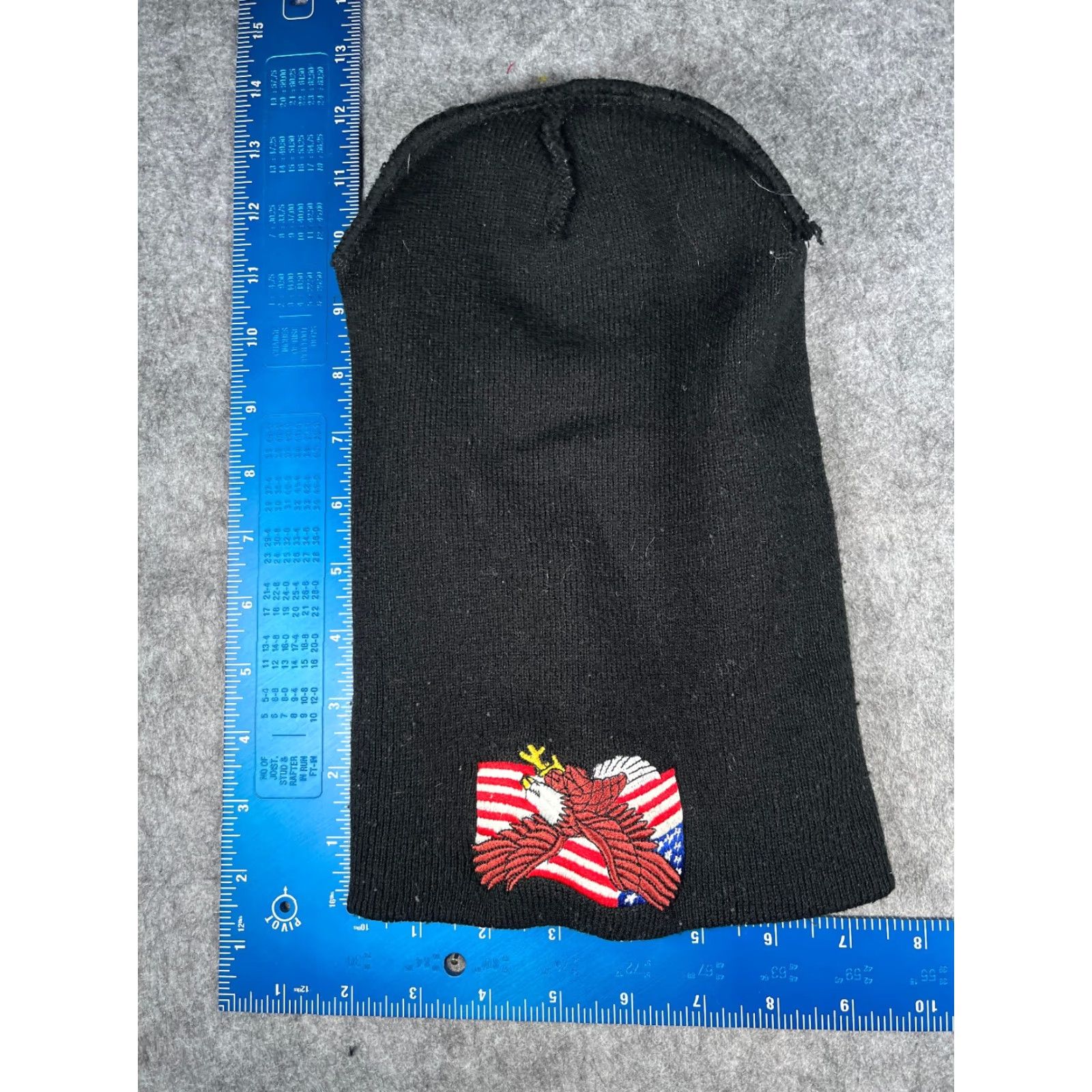 Vintage USA Flag Eagle Beanie Adult Black Knit 100% Acrylic Ski Snow Outdoors Unbranded Beanie Mens Womens Unisex Adults Black Eagle Flag Ski Size ONE SIZE - 5 Thumbnail