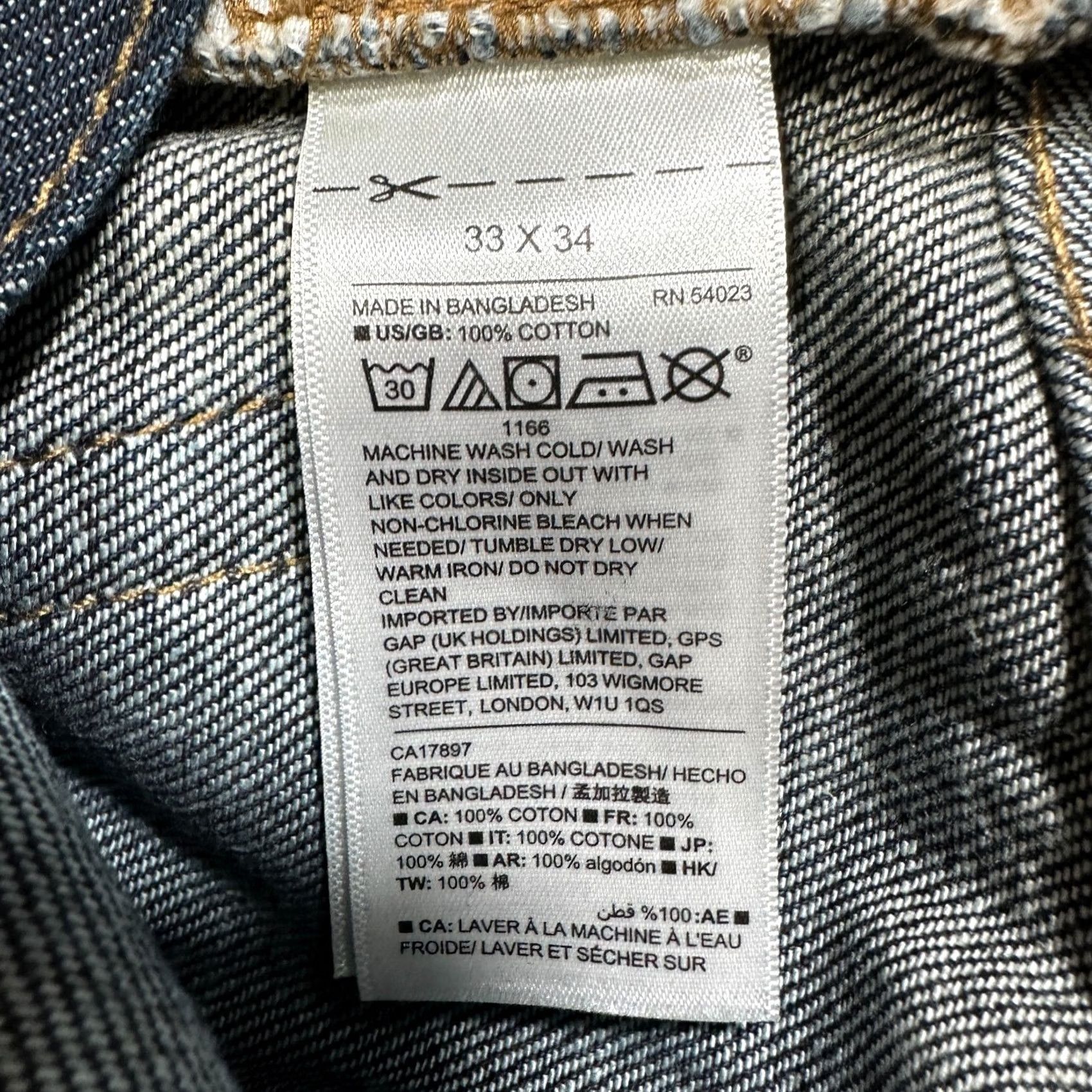 Gap GAP Jeans Mens 33 Boot Dark Wash 5-Pocket Denim Cotton Regular Rise Inseam 34 Blue Mens Jeans Bootcut Carded Size 33 Tea Size US 33 - 6 Thumbnail