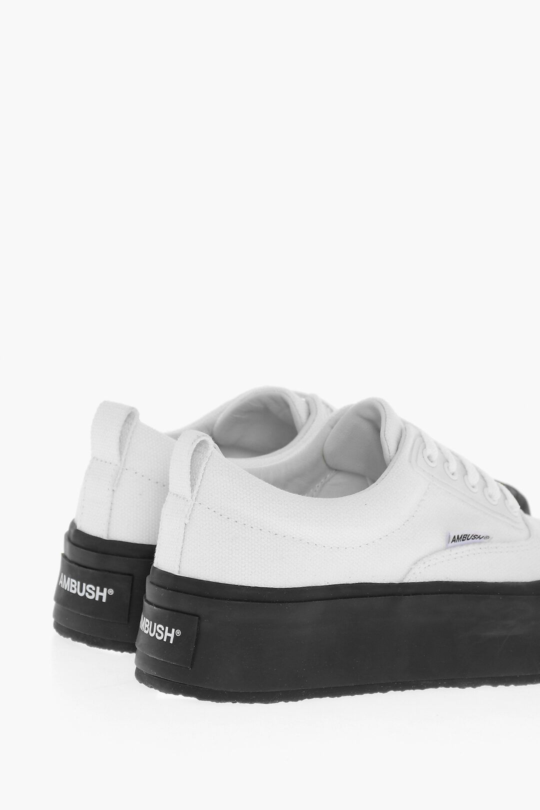 Ambush Design og1mm0925 Canvas Low-Top Sneakers in Black/White Size US 7 / EU 40 - 3 Thumbnail