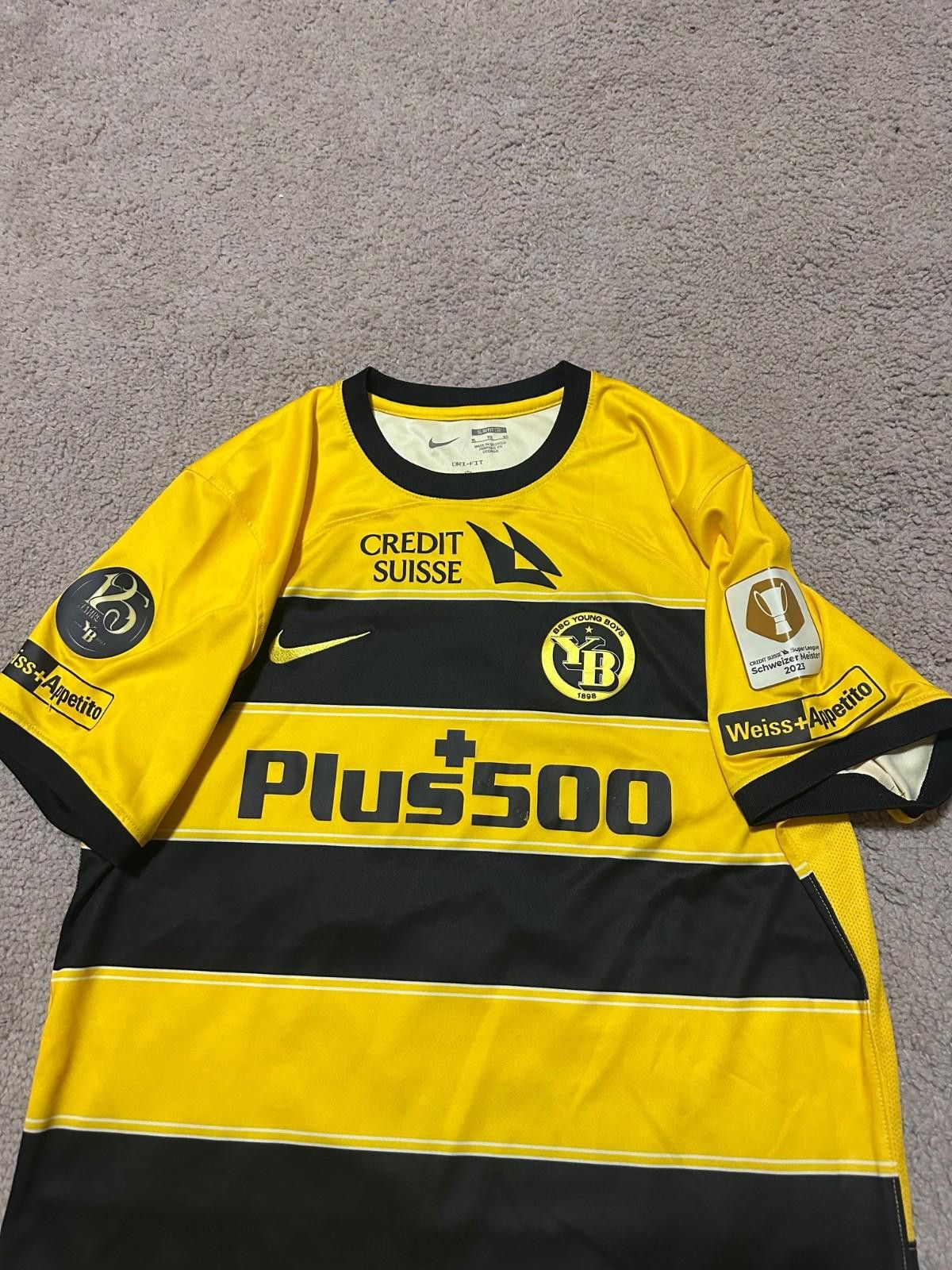 Nike #13 CAMARA BSC Young Boys 2023/24 Match Worn Soccer Jersey Size US XL / EU 56 / 4 - 3 Thumbnail