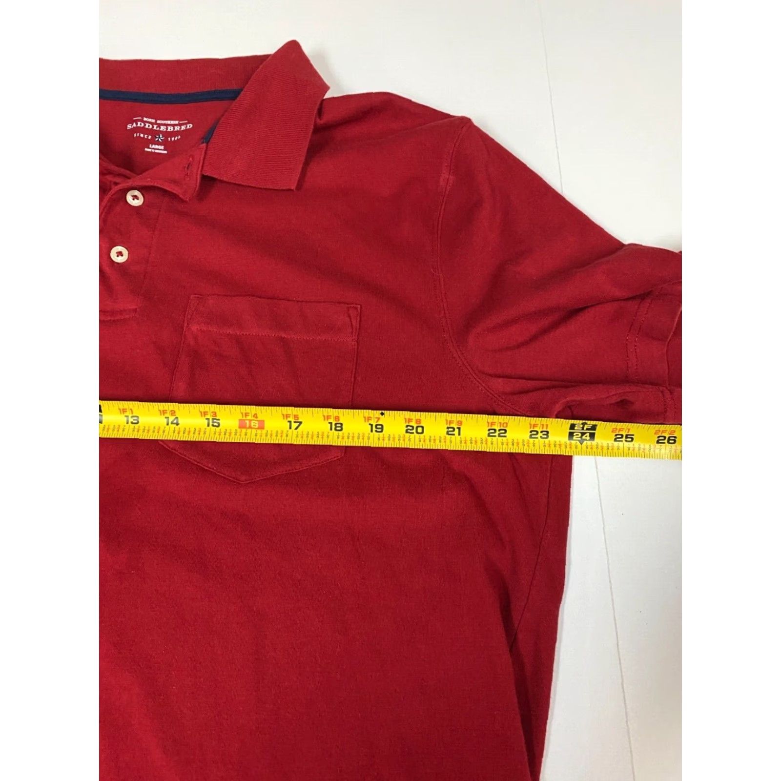 Vintage Saddlebred Polo Shirt Mens L Red Short Sleeve Cotton Polyester Blended Logo Collared Modern All Seasons Beach Vintage No Size US L / EU 52-54 / 3 - 6 Thumbnail