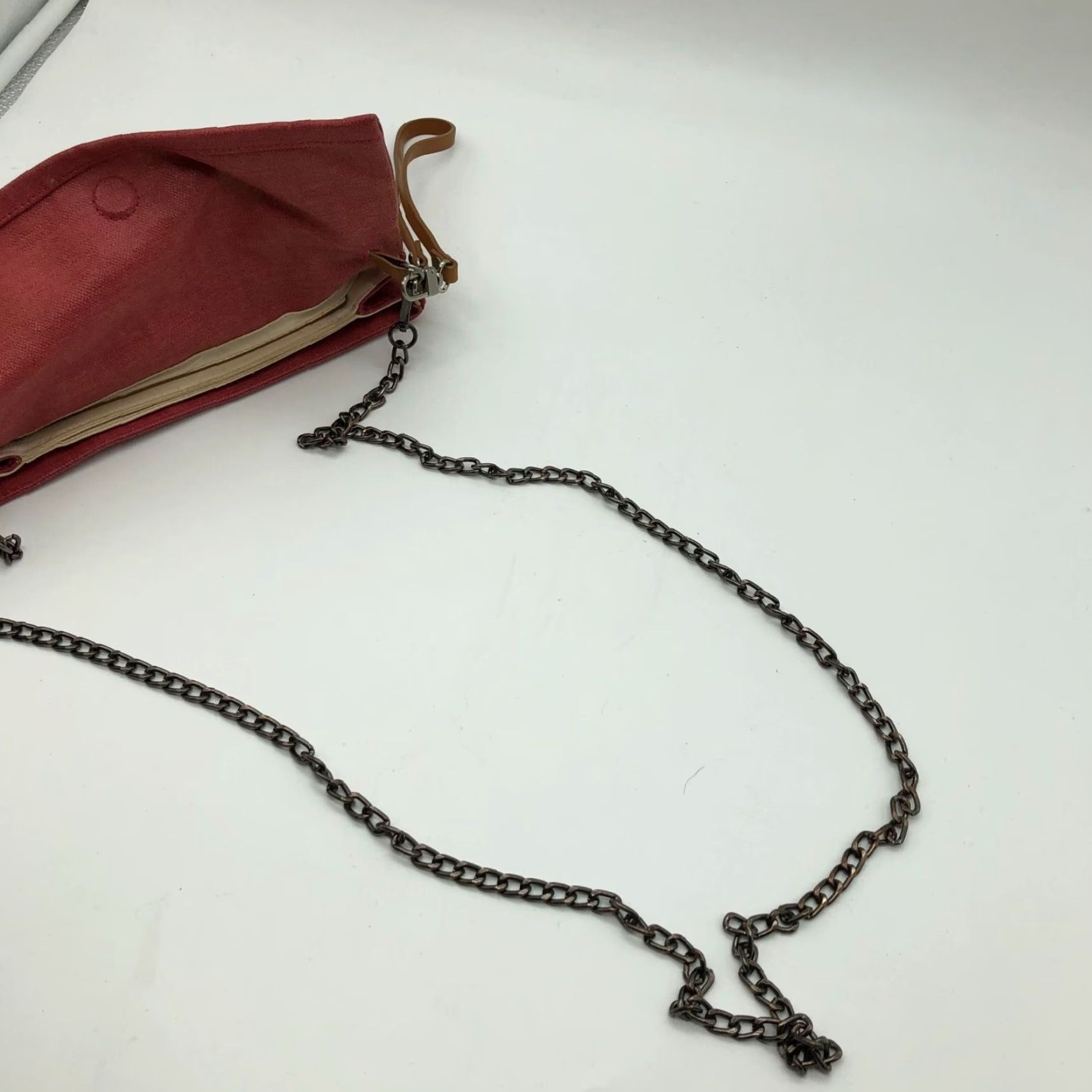 Kenneth Cole KENNETH COLE Crossbody Bag Women's Mini Leather Red Brick Wristlet Chain Purse Size ONE SIZE - 5 Thumbnail
