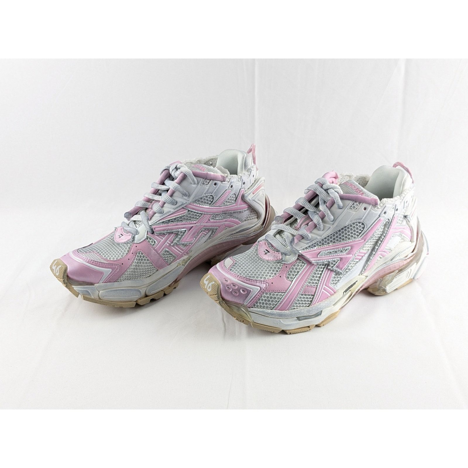 Balenciaga o1rshd1 Four Color Upper Rubber Runner Sneakers Multicolor Size US 13 / EU 46 - 9 Thumbnail