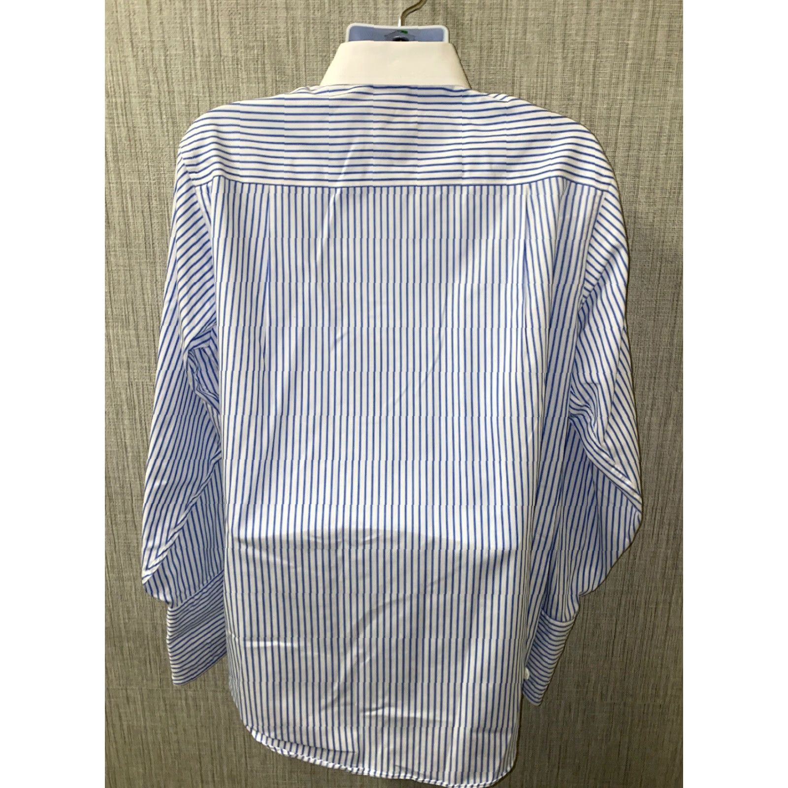 Vintage Donald J Trump Mens Dress Shirt Long Sleeve Button Front Striped Blue/White 16 1/2 16.5 Size 42R - 5 Thumbnail