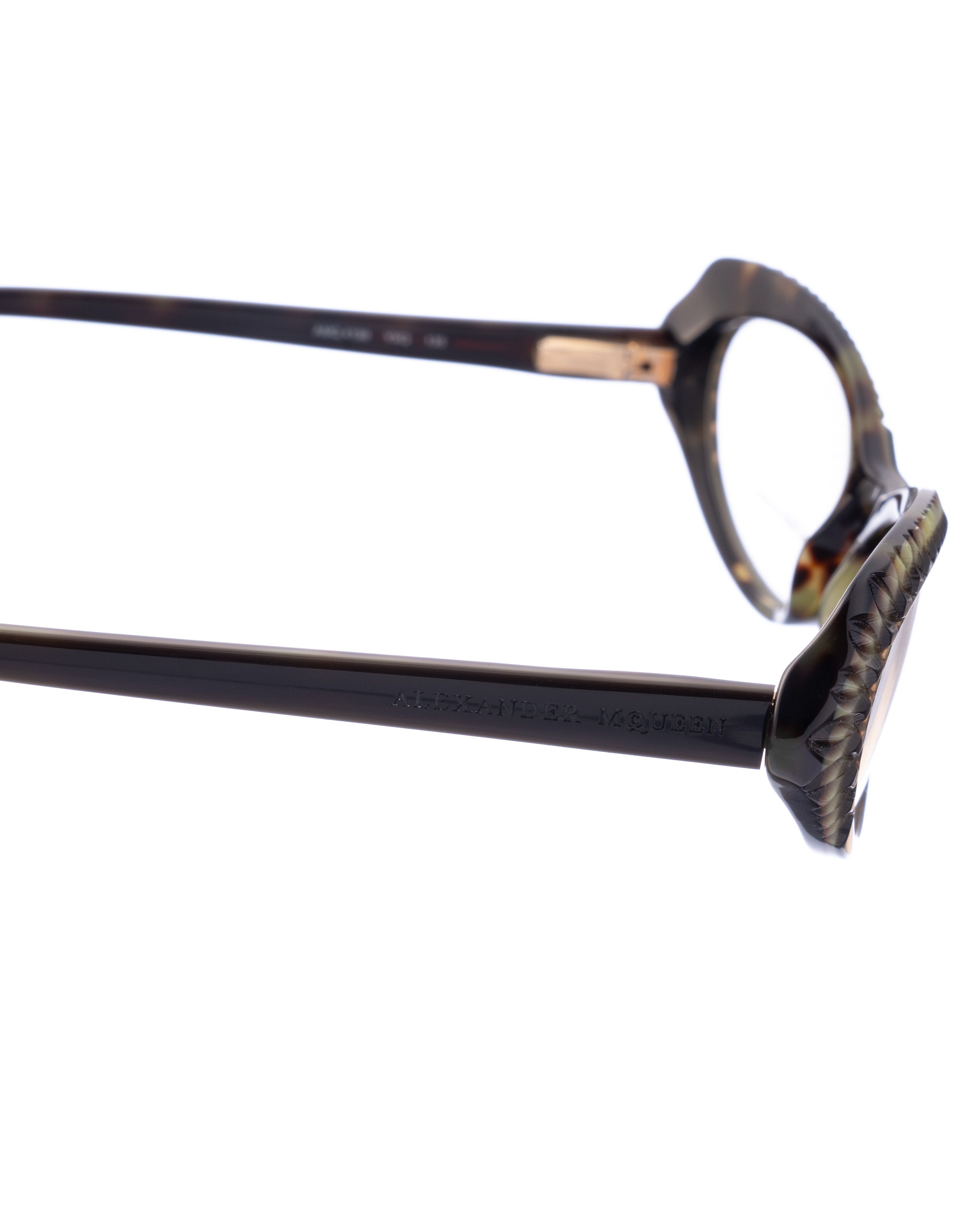 Alexander McQueen Alexander McQueen 90s Havana 3D Cat-Eye Glasses Size ONE SIZE - 2 Thumbnail
