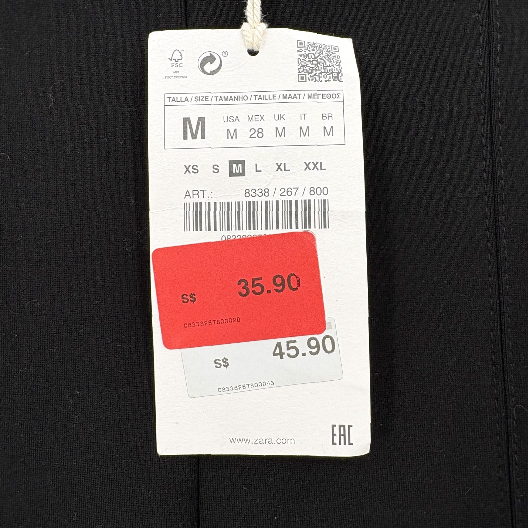 Zara Zara Trafaluc Pants Womens Medium Black Mid Rise Faux Leather Trim Leggings NWT Size 32" / US 10 / IT 46 - 4 Thumbnail
