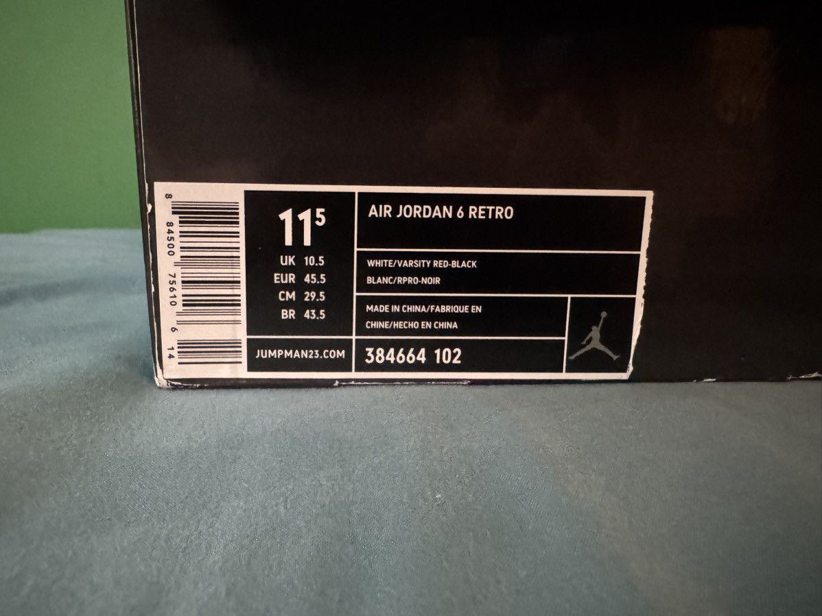 Jordan Brand Nike Air Jordan 6 Bulls 2010 Size US 11.5 / EU 44-45 - 6 Thumbnail