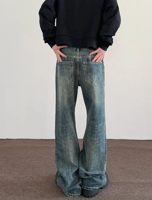 VIBE American cleanfit washed distressed straight bootcut jeans Size US 32 / EU 48 - 6 Thumbnail