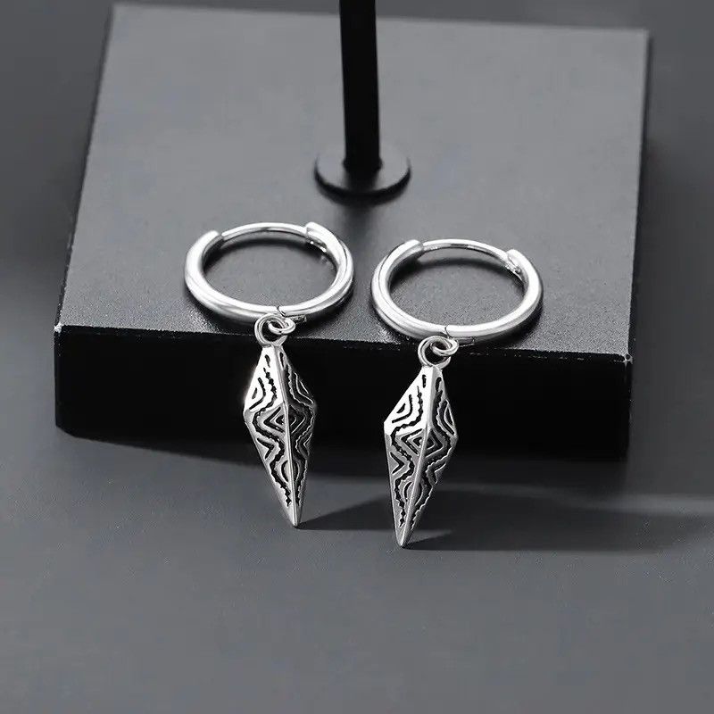 Jewelry × Vintage Vintage Geometry Pattern Cone 925 Sterling Silver Earrings Size ONE SIZE - 2 Thumbnail