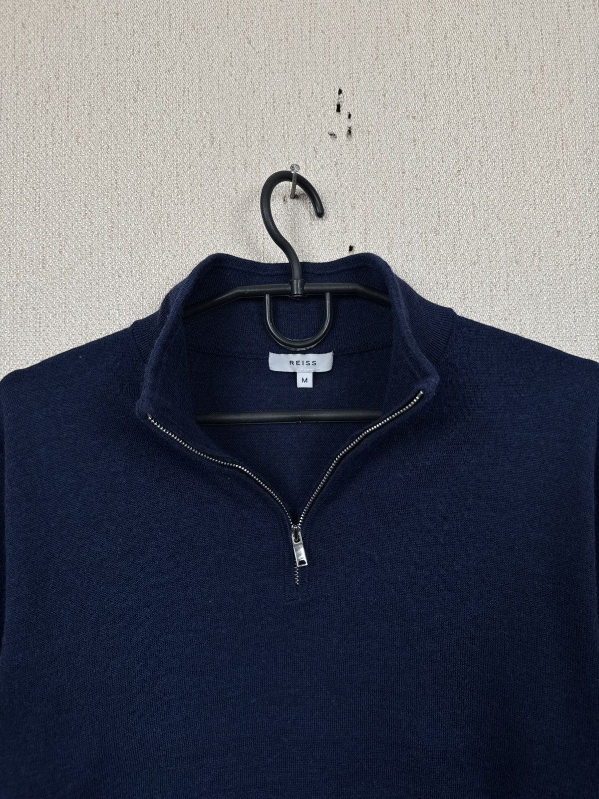 Reiss Reiss Sweartshirt 1/4 Zip Wool Luxury Mens Blue Navy M Size US M / EU 48-50 / 2 - 12 Thumbnail