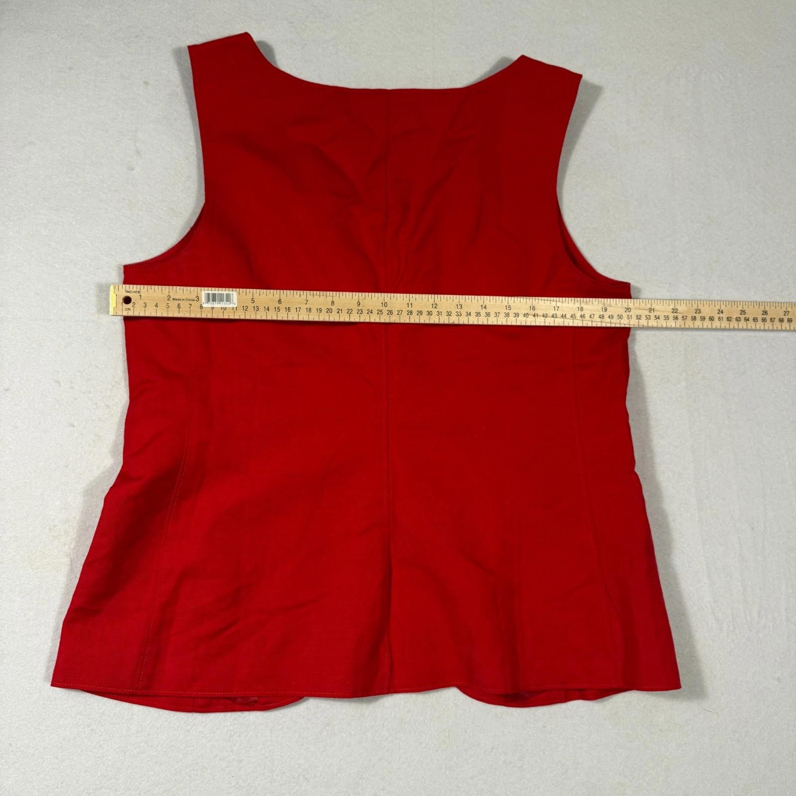 Alex Mill Alex Mill Vest Womens XL Red Scoop Neck Vest Linen Cotton Size XL / US 12-14 / IT 48-50 - 5 Thumbnail
